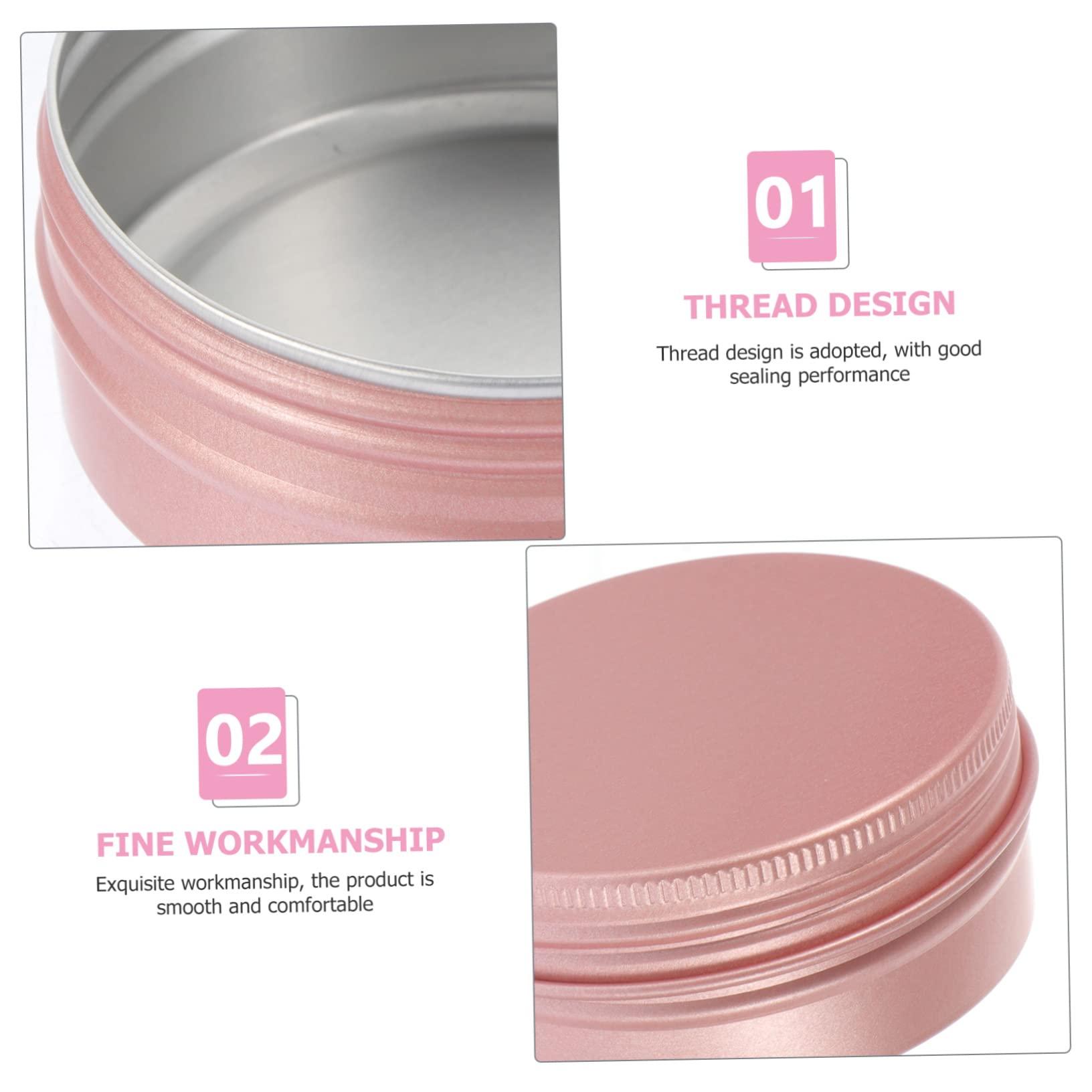 Mikinona Mikinona 60ml Rose Gold Cosmetics Cream Boxes Spiral Lid Aluminum Travel Storage Boxes Set