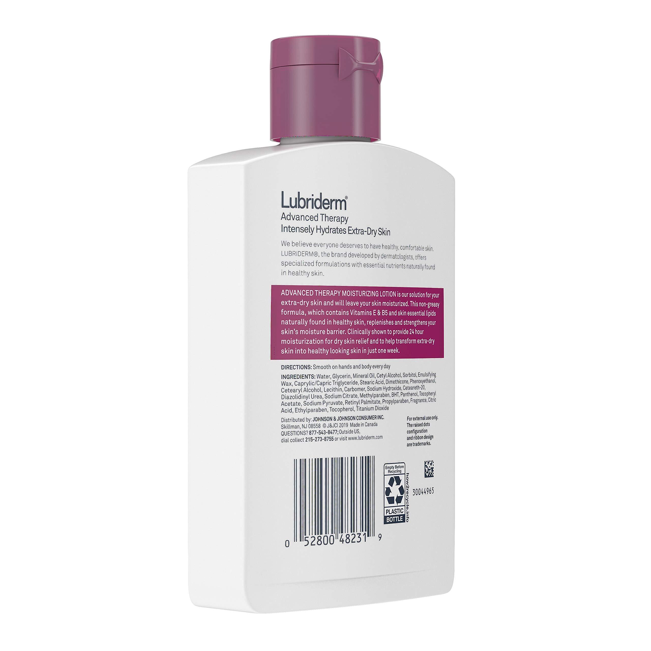 Lubriderm Lubriderm Advanced Therapy Moisturizing Lotion with Vitamins E and B5, Deep Hydration for Extra Dry Skin, Non-Greasy Formula, 6 fl. oz ( Pack of 12)