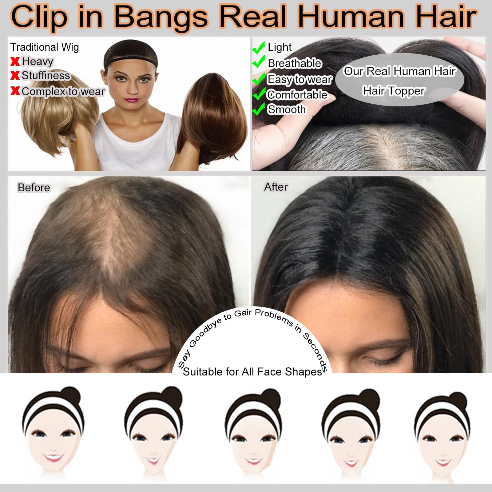Angels Beauty Ombre Hair 5 Pack Ombre (Chestnut Brown, 3D 6 * 8 French Bangs)
