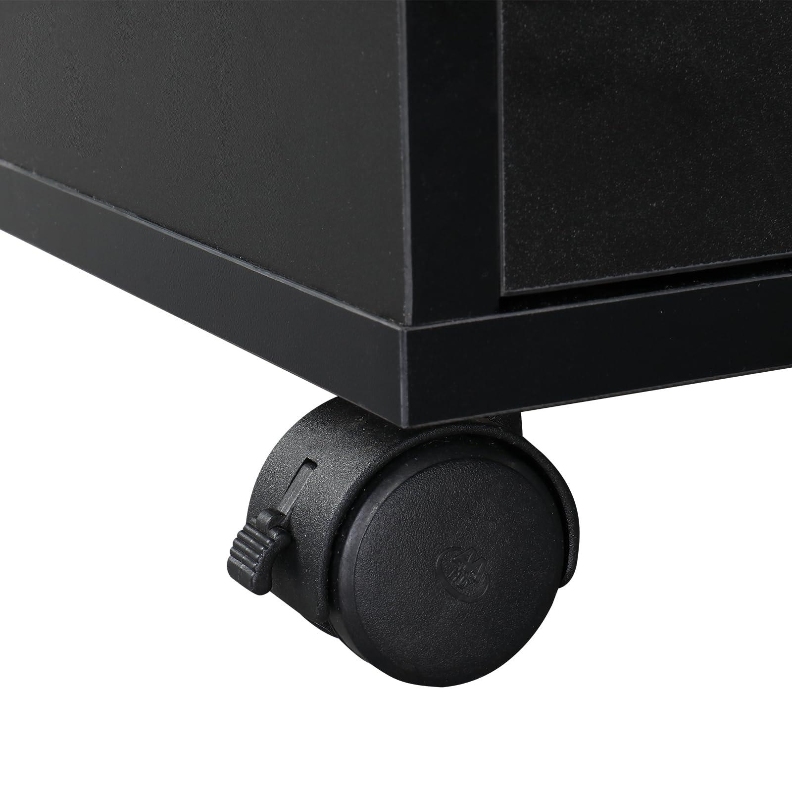 SSLine Manicure Nail Table Station with Fan and Wheels,Manicure Table Nail Beauty Spa Salon Desk Workstation w/3 Drawers,1 Cabinet,Nail Art Desk Workstation