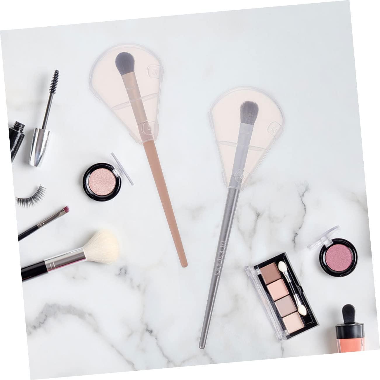 HAPINARY HAPINARY 6pcs Protection Cap Makeup Brush Protector Highlighter Brush Cover Makeup Brushes Protector Brush Cover Cap Double Hair Dye Bowl Makeup Brush Guard Cover Cosmetics Brush Abs White