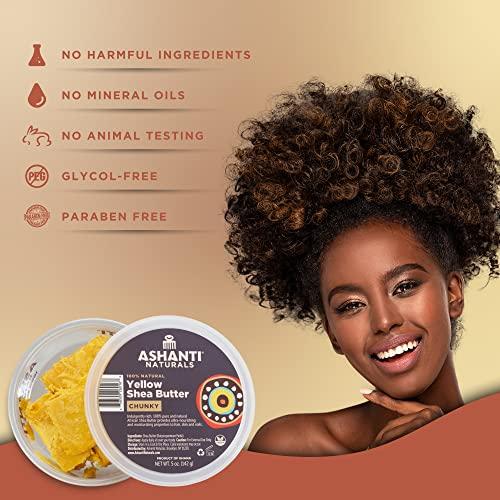 Ashanti Naturals Ashanti Naturals Yellow Chunky Raw Shea Butter | Unrefined African Shea Butter from Ghana | 100% Natural Moisturizer, No Additives - 5 oz