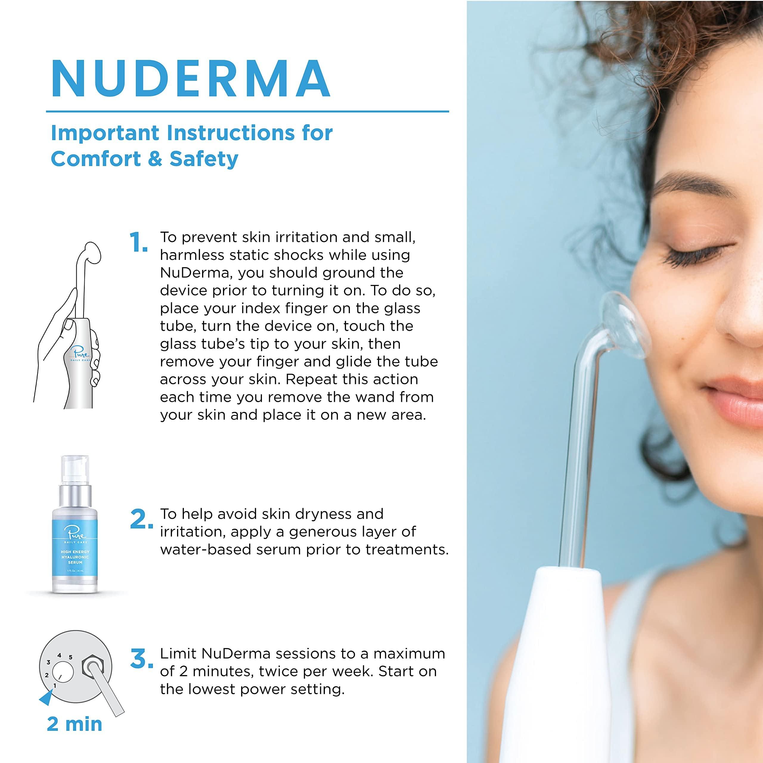Pure Daily Care NuDerma Professional Skin Therapy Wand - Portable Skin Therapy Machine with 6 Neon & Argon Wands Boost Your Skin Clear Firm & Tighten