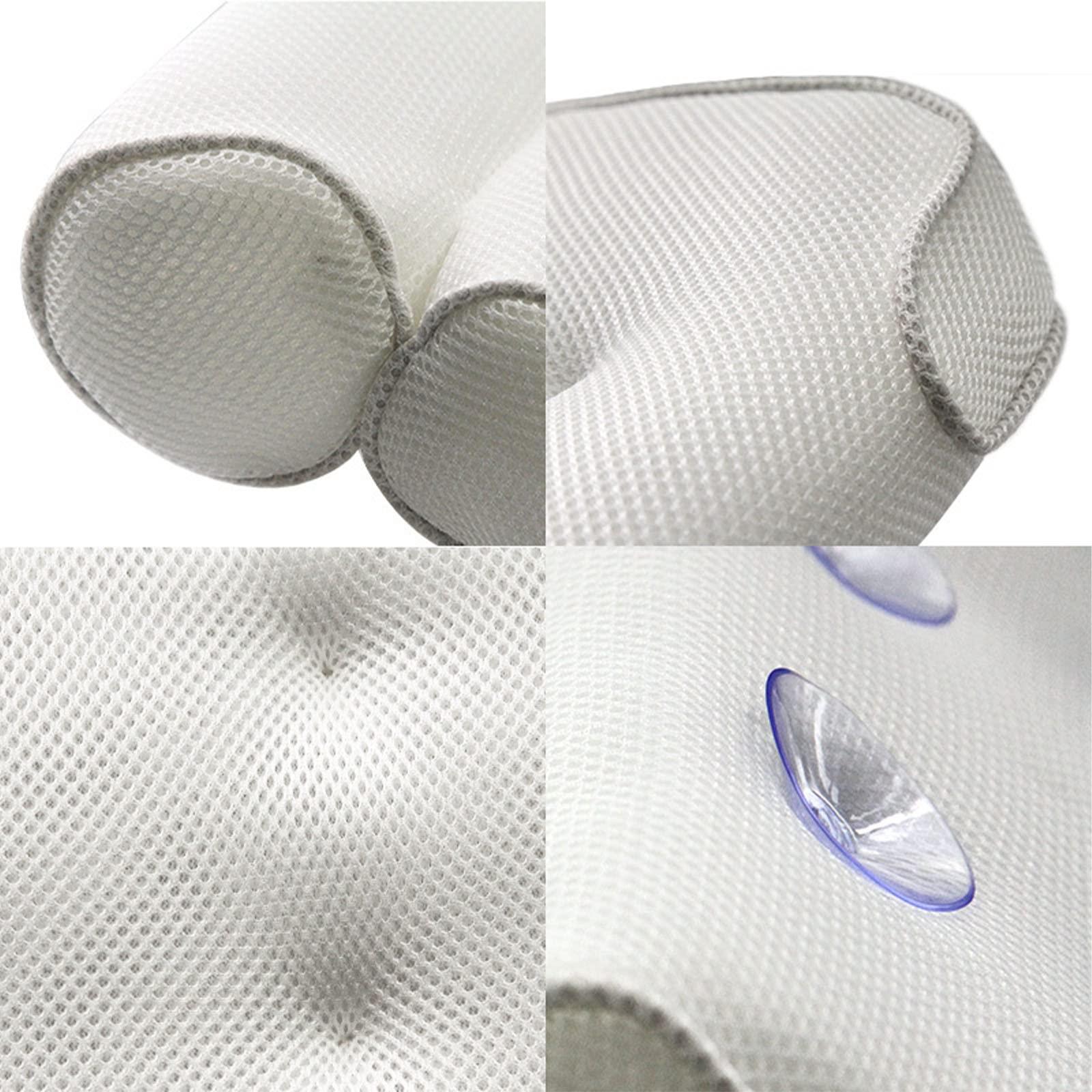 BINGWANG BINGWANG Bath Pillow Bath Spa Pillow, Non-Slip 6 Large Suction Cups, Super Thick, Can Perfectly Support The Head, Neck, Back and Shoulders, Suitable for All Bathtubs, Hot Tubs, Massage Bathtubs-White