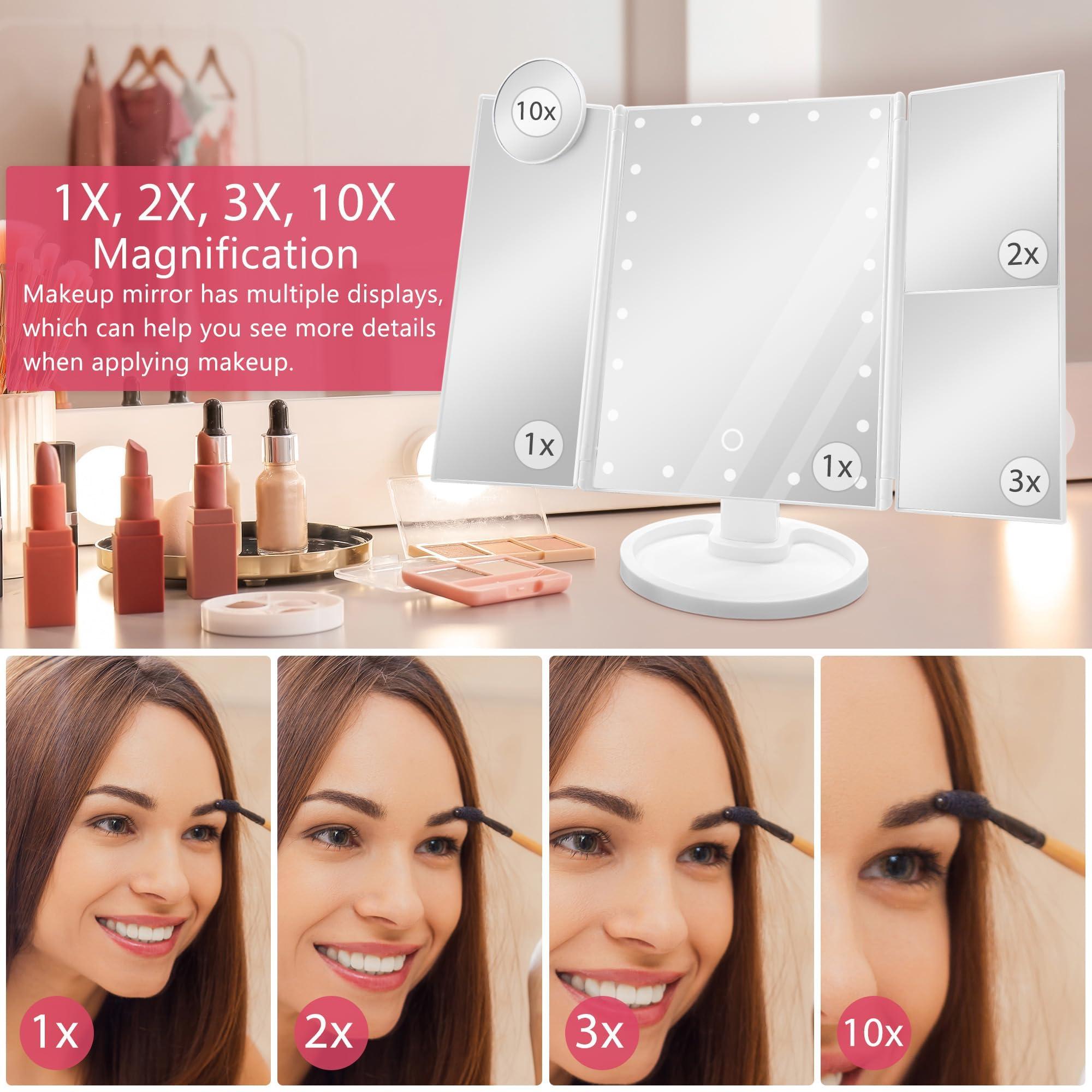 Hexagram Hexagram Christian Gifts for Women Faith, Religious Inspirational Makeup Mirror with Lights, Birthday Encouragement Spiritual Vanity Gifts for Mom Friend Sister Mothers Day Christmas