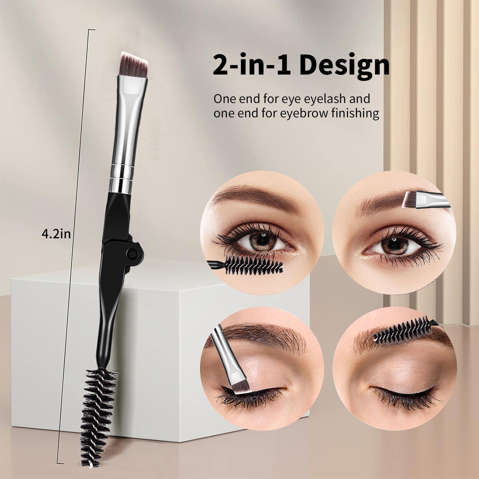 MSQ MSQ Eyebrow Brush and Comb Folding Eyelash Brush Eyelash Separator Eye Brow Comb & Spoolie Brush Professional Mascara Brushes Eye Makeup Tools Set 4PCS