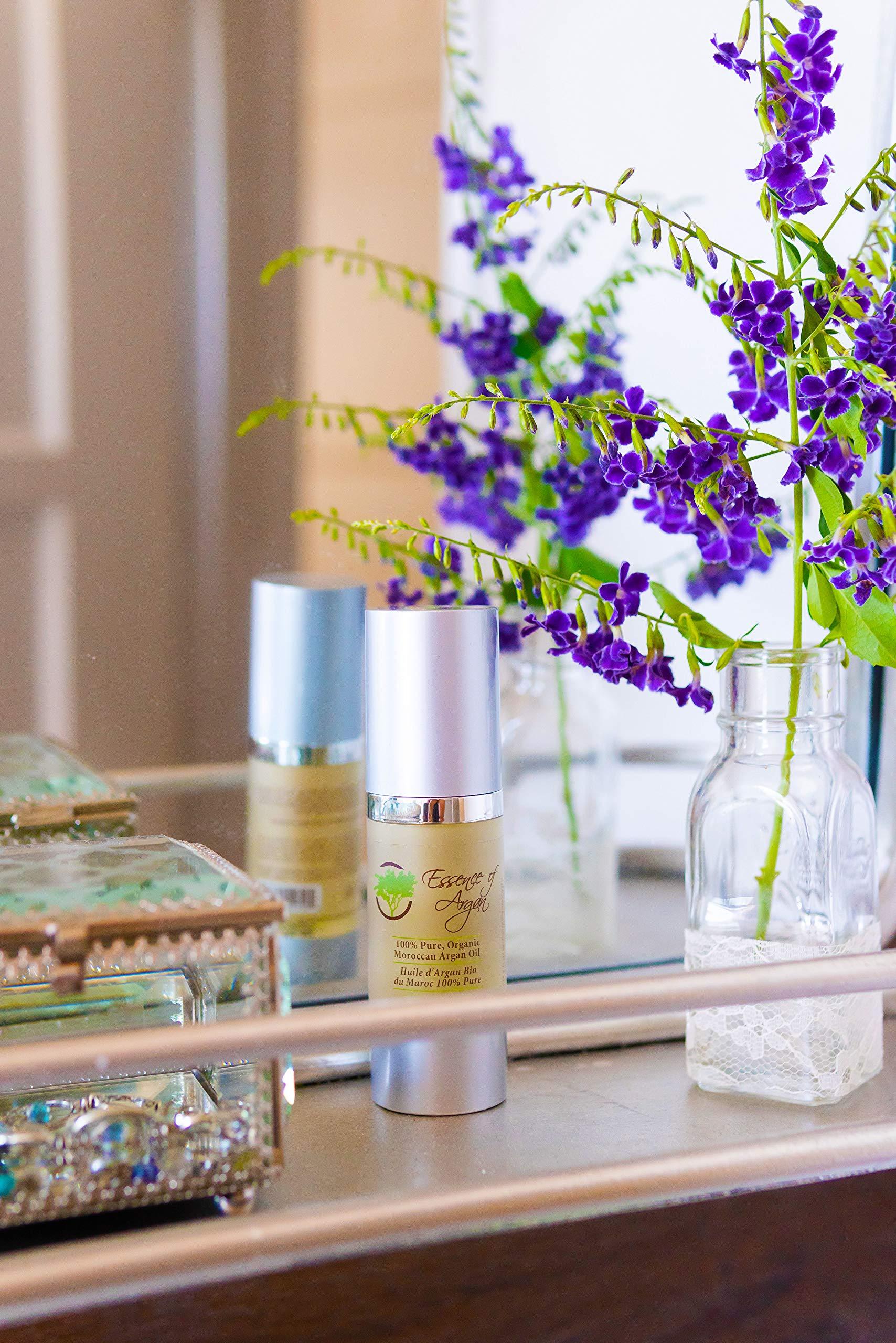 Essence Of Argan Essence Of Argan 100% Pure Moroccan Organic Argan Oil - Natural EcoCert Oil that Nourishes, Conditions and Moisturizes Your Skin, Hair and Nails