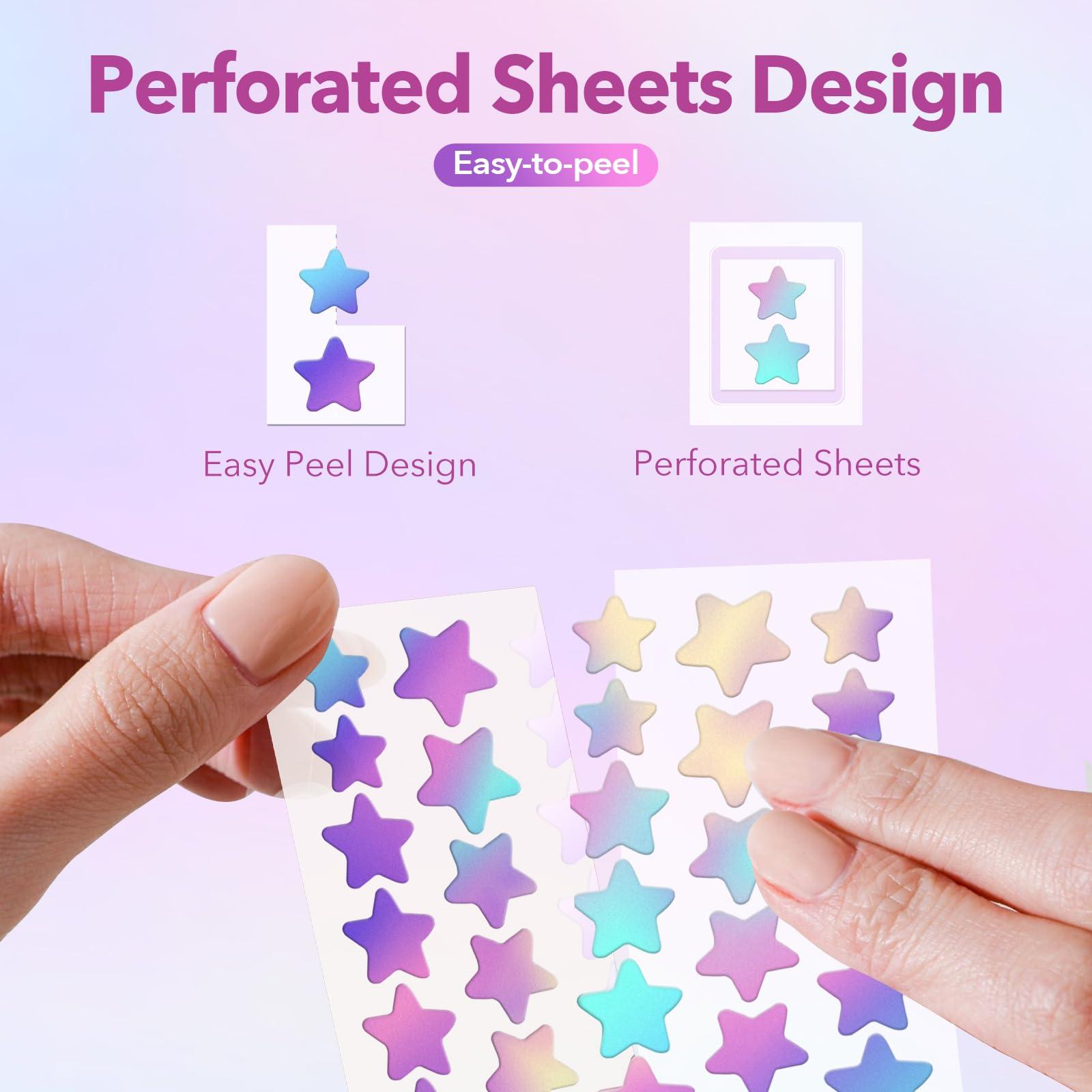 QUSTERE QUSTERE Pimple Patches for Face, Hydrocolloid Acne Patches, Cute Star Zit Covers for Face, Colorful Spot Stickers with Tea Tree, Salicylic Acid & Cica Oil| 3 Sizes (10mm, 12mm & 14mm) |280 Count
