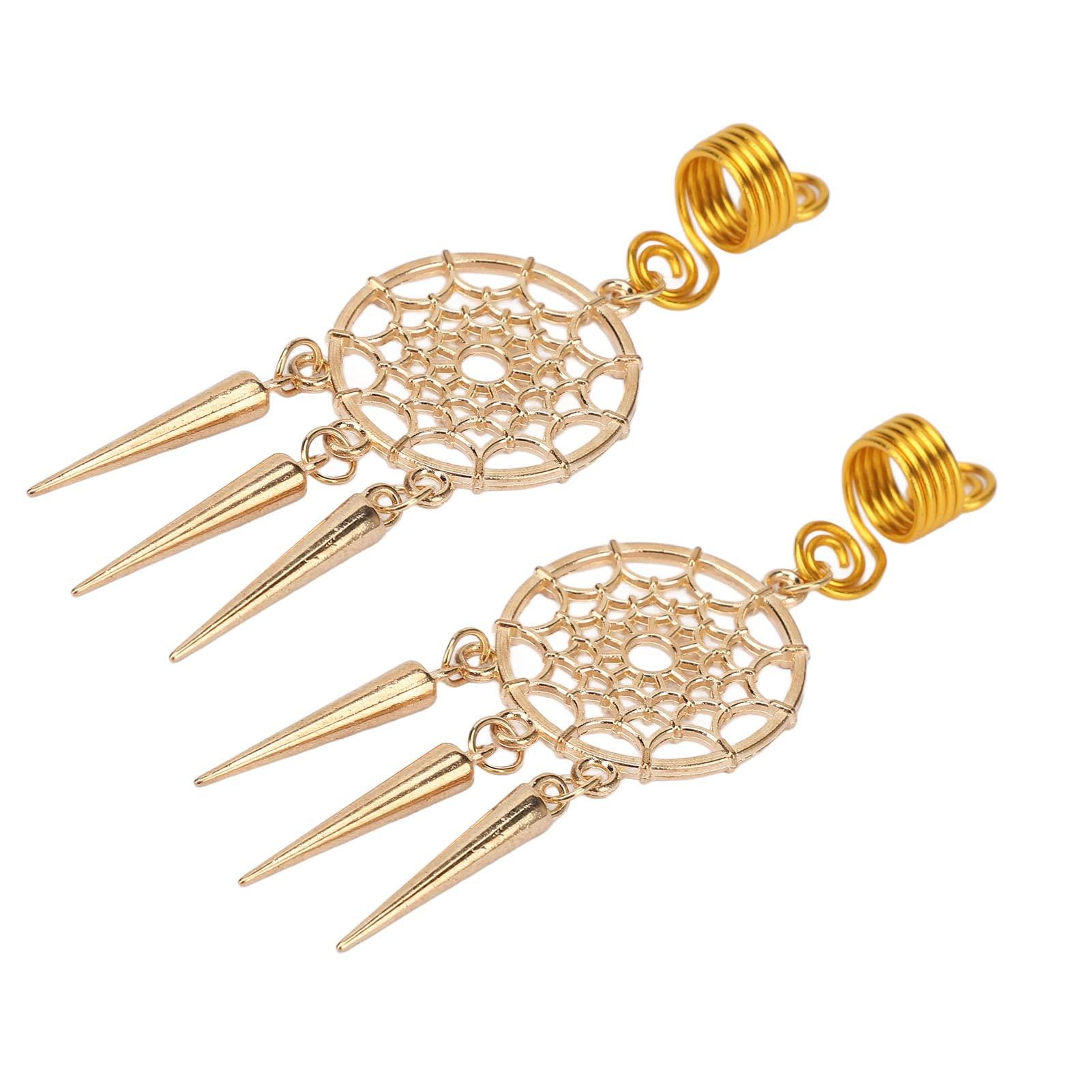 Srliya 10pcs Beard Dreadlock Unisex Accessories Beard Spring Tube Dreadlock for Wedding Daily Life Golden