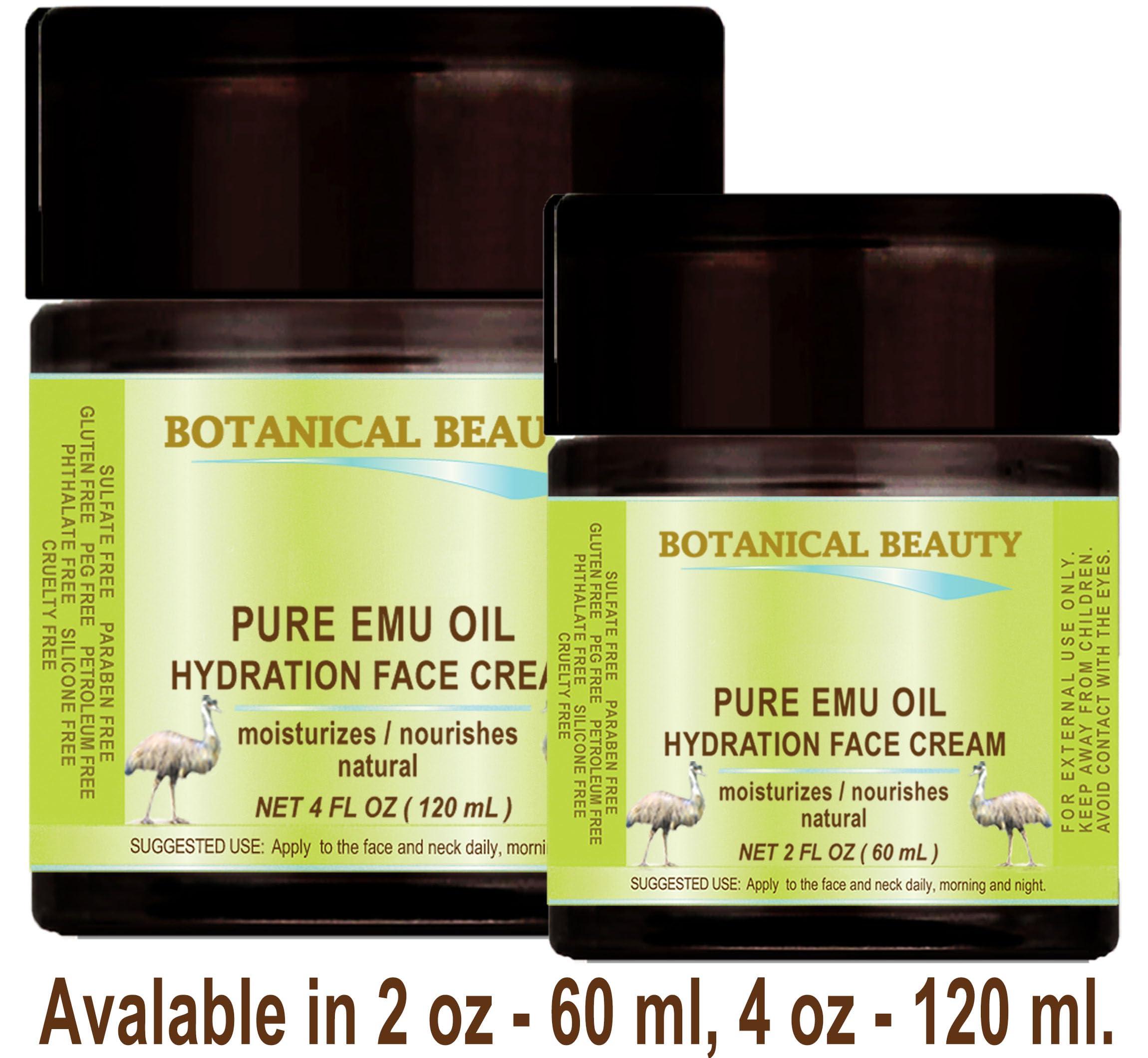 Botanical Beauty PURE EMU OIL HYDRATION FACE CREAM For Normal - Dry - Sensitive Skin. Moisturizing and Nourishing. 2 Fl. oz. - 60 ml by Botanical Beauty