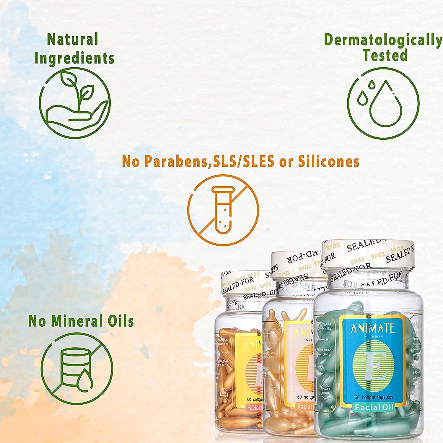 SEASOL SEASOL Vitamin E Capsule For Face Pimple Glowing Skin 60 capsule Each Bottle (PACK OF 1)