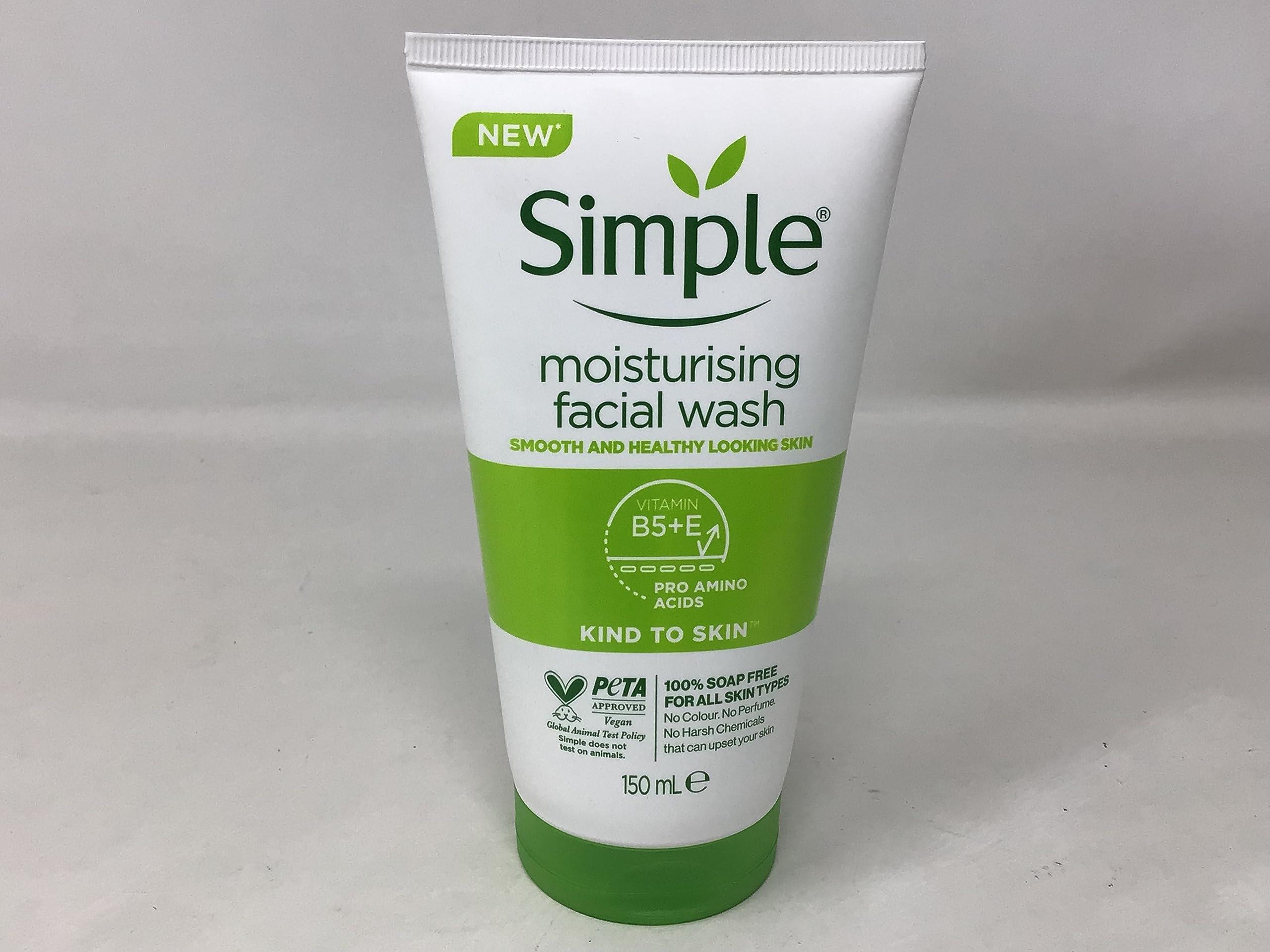 Simple Simple Moisturizing Kind to Skin Face Wash, 5 oz (4 pack) (Bundle)