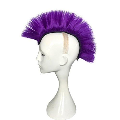 Namecute Namecute Skinhead Wig Purple Helmet Mohawk Wig Costumes Hairpiece