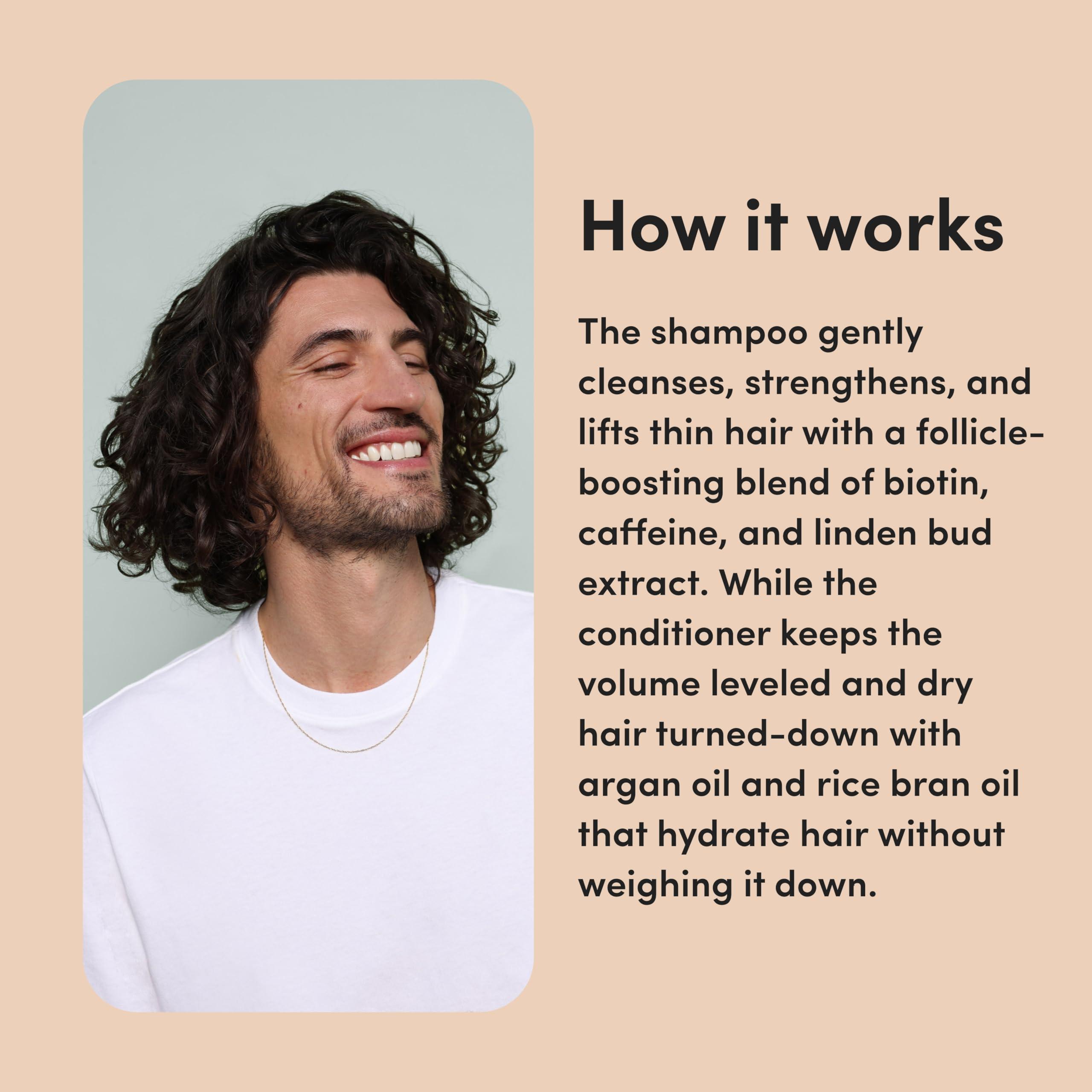 HIMS & HERS Hims Max Volume Shampoo & Conditioner Pack - Volumizing Shampoo and Conditioner for Men - Citrus Spice - Men\'s Natural Shampoo & Conditioner - 2 x 6.4 fl oz Bottles