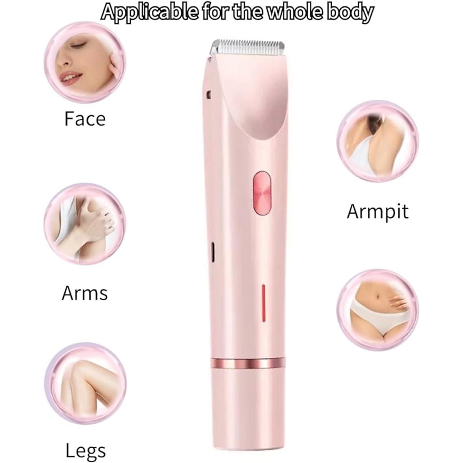 Yotfieot Dual Head Shaver Women, Dual Head Electric Shaver for Women,2 in 1 Women Electric Shaver Dual Head, Intimate Dual Head Shaver Women, Ipx7 Waterproof Rechargeable, for Armpit, Legs, Arms (2)