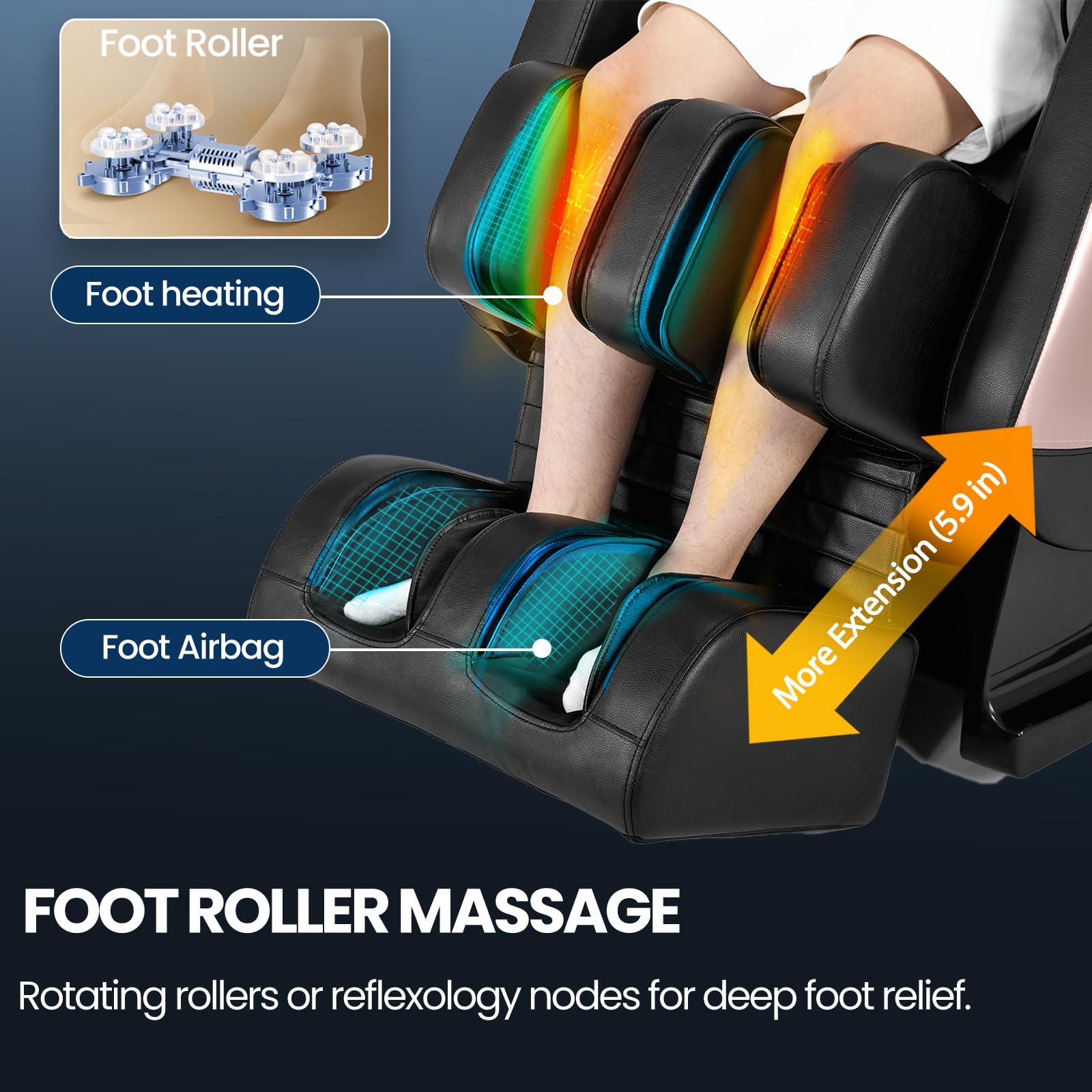 Artist hand Full Body Zero Gravity Shiatsu Massage Chair with Adjustable Heat for Lower Back & Upper Legs, 5 Preset Automatic Massage Modes, Bluetooth Speakers, and Space-Saving Design Recliner