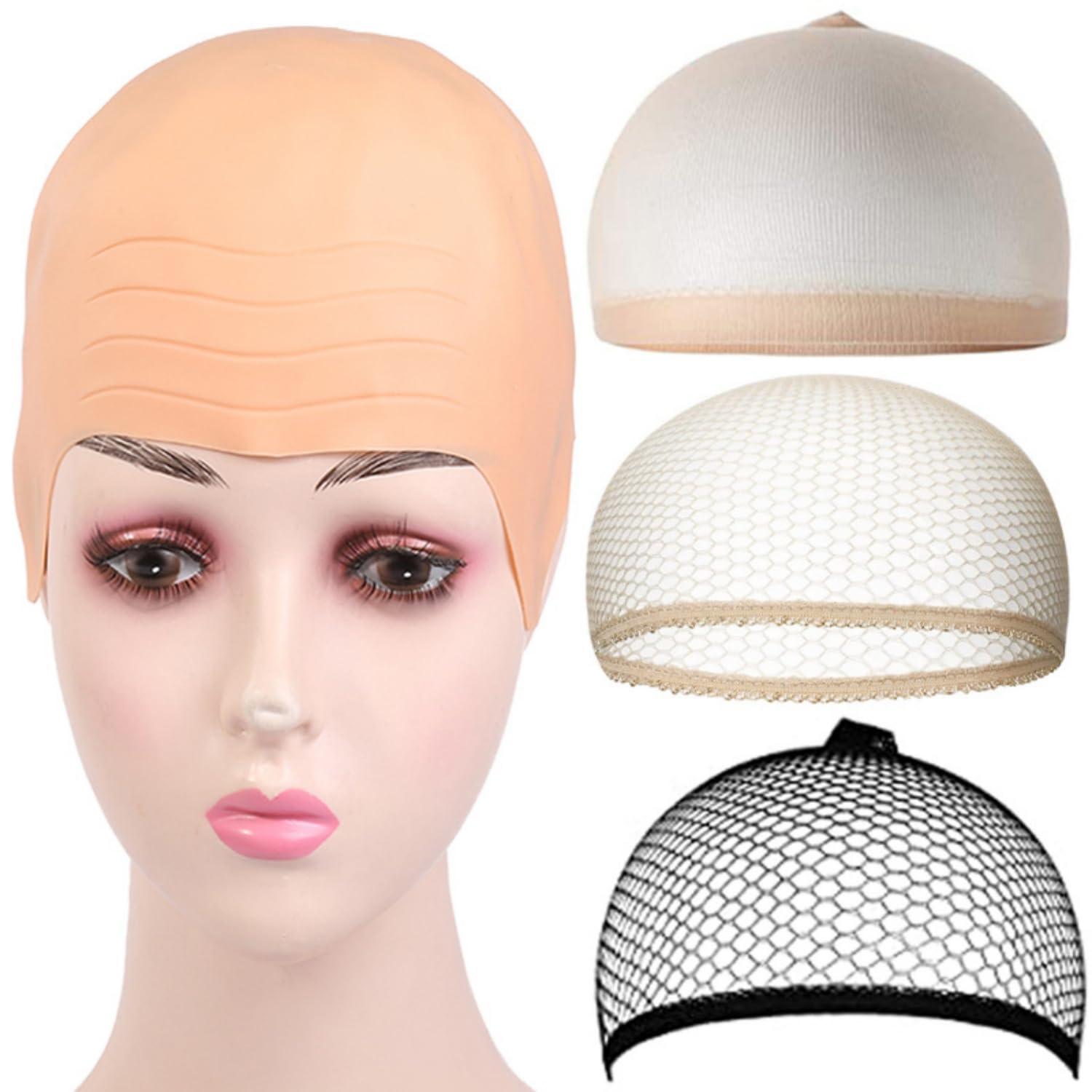 Dzrige Dzrige Halloween Bald Cap Bald Head Hat Head Wig Cap Latex Bald Cap Costume Accessory for Adults Halloween Theme Party Cosplay