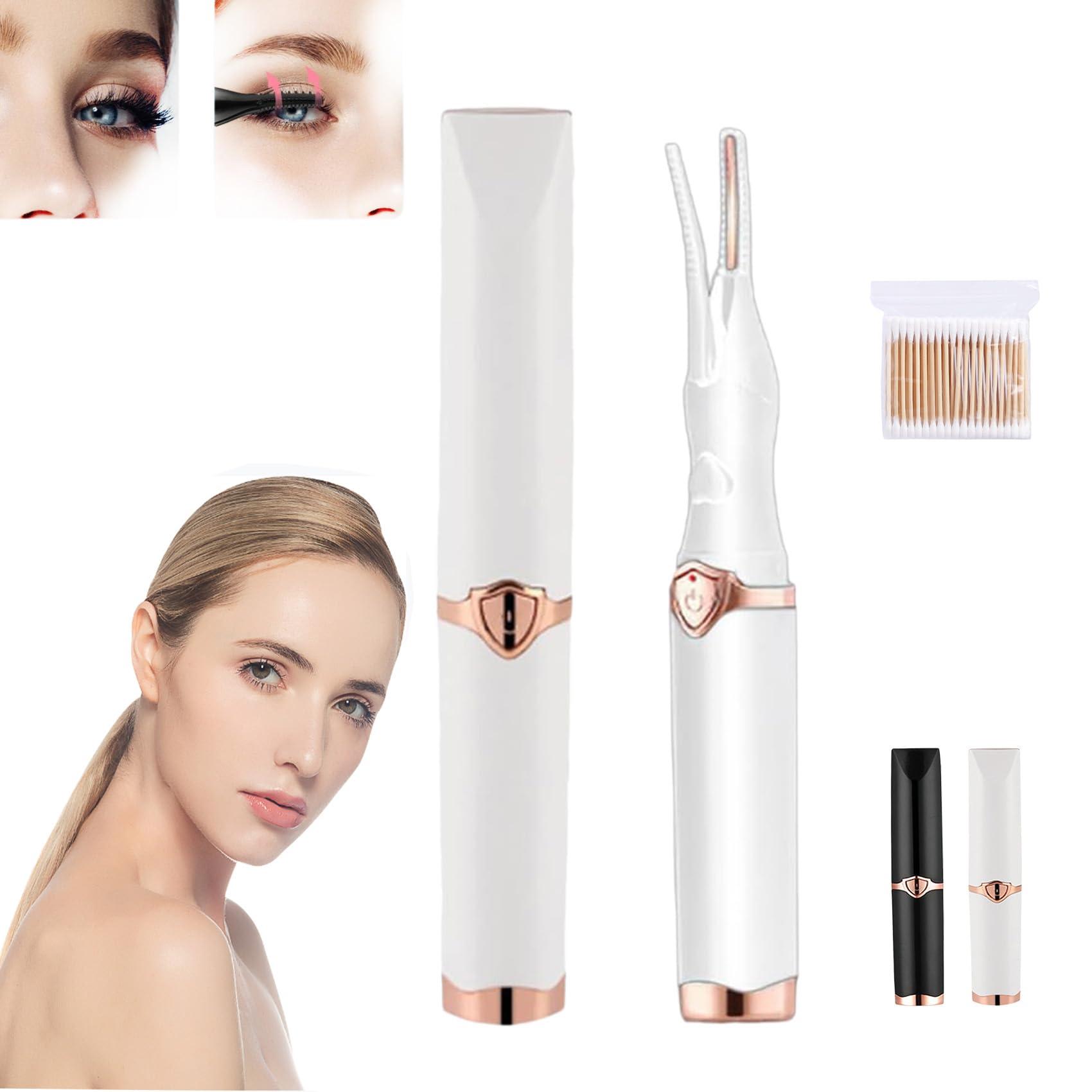 NinthAvenue Basics Heated Eyelash Curler, Electric Eyelash Curler for Instant Glam, Heated Lash Curler, Portable Mini USB Rechargeable Finalize Eyelash Tool,Blink & Dazzle,24 Hours Long Lasting, 3 Heat Modes (White)