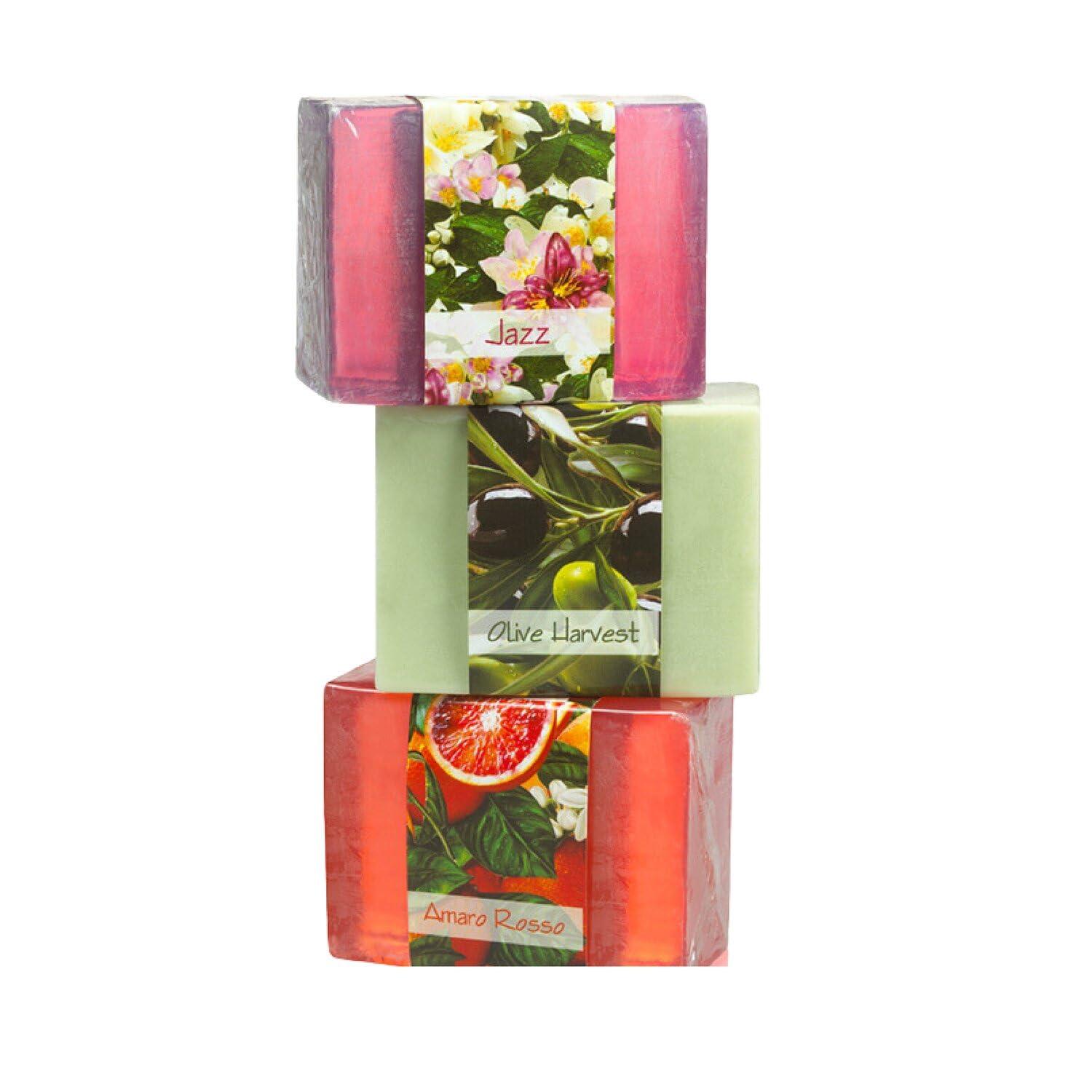 Nabila K Glycerin Bar Soap Set of 3#5 - Natural, Vegan-Friendly, Hypoallergenic - Moisturizing and Hydrating with 100% Vegetable Glycerin - Sulfate-Free, Paraben-Free, Chemical-Free - 4.5 oz Each