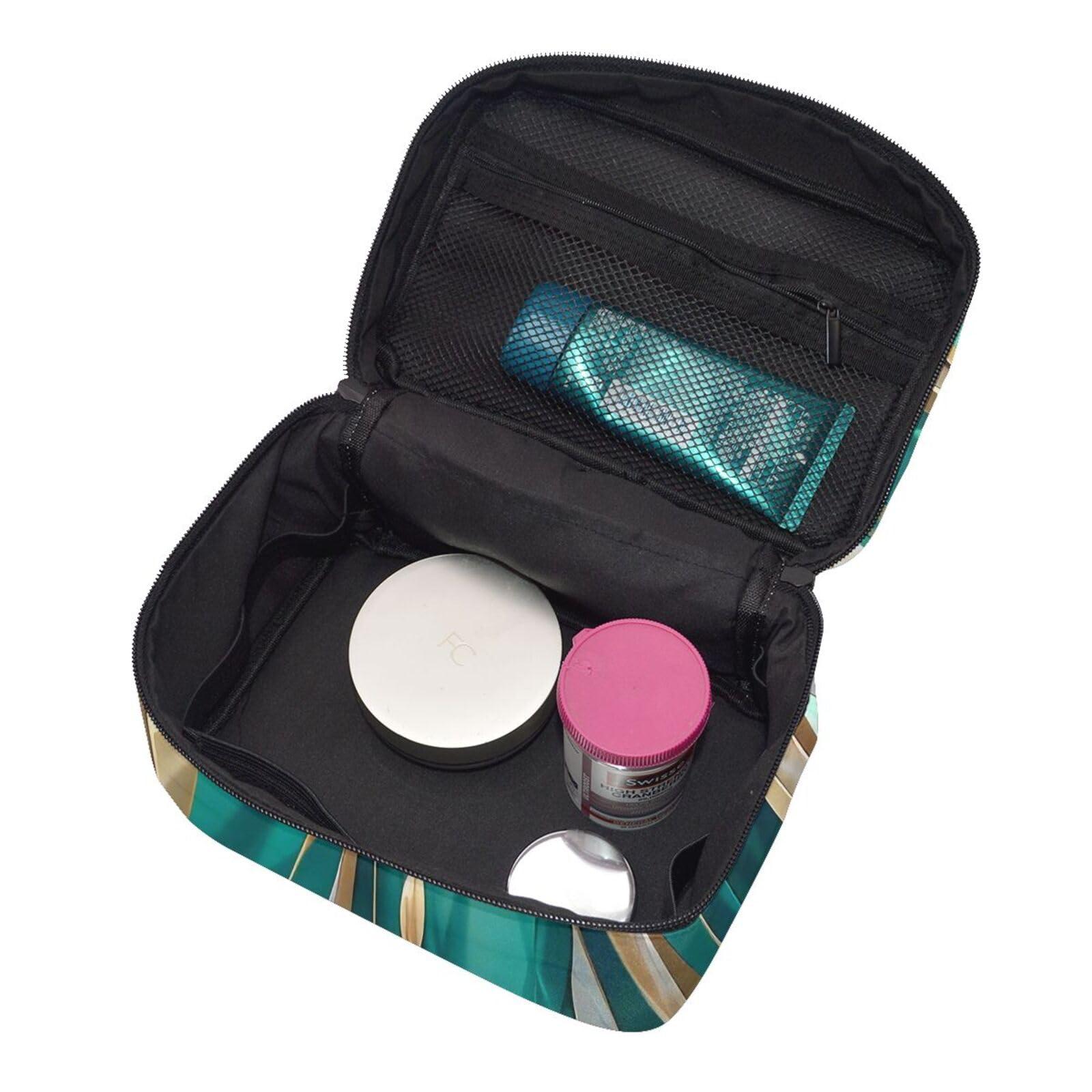 QASDFGHR QASDFGHR Small Lotuss Print Makeup Bag,Travel Cosmetic Bag with Zipper for Women Square Make Up Bags Organizer