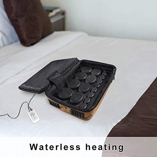 Goodtar Goodtar Portable Hot Stones Warmer Set Spa Salon Massage Digital Electric Heater Kit with 16 Basalt Stones