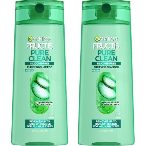 Garnier Garnier Fructis Pure Clean Purifying Shampoo, Silicone-Free, 22 Fl Oz, 2 Count (Packaging May Vary)