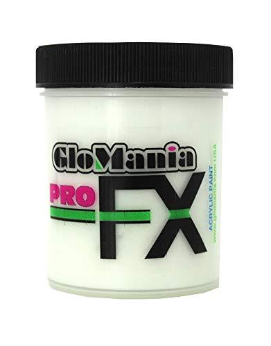 Glomania Glow in the dark Paint Best Acrylic Luminous Neutral Invisible Colors Strontium Aluminate 4OZ, White glows AQUA