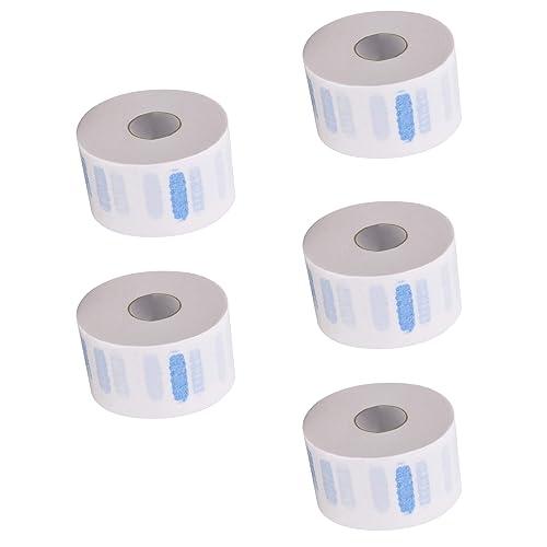TECKEEN 5 Rolls Disposable Barber Paper Neck Strips, 5 Rolls 500 Strips, Salon Hair Cutting & Stylist arber Supplies