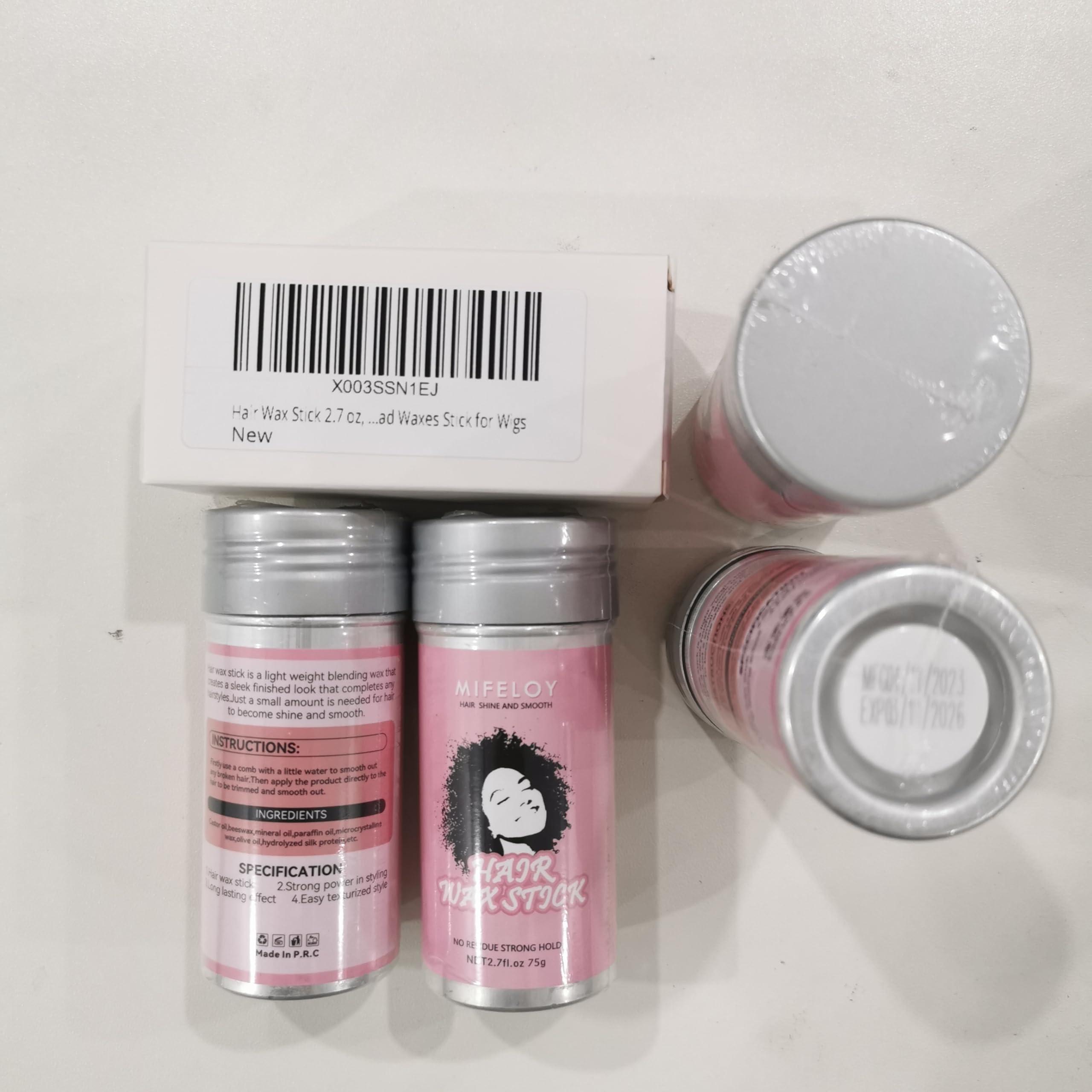 Mifeloy Mifeloy Hair Wax Stick, 2.7 oz - Pomade Tamer Stick for Smoothing Flyaways Edge Control, Long Lasting Styling Cream Gel, Women Slick Back Hair Glue, Bed Head for Wigs