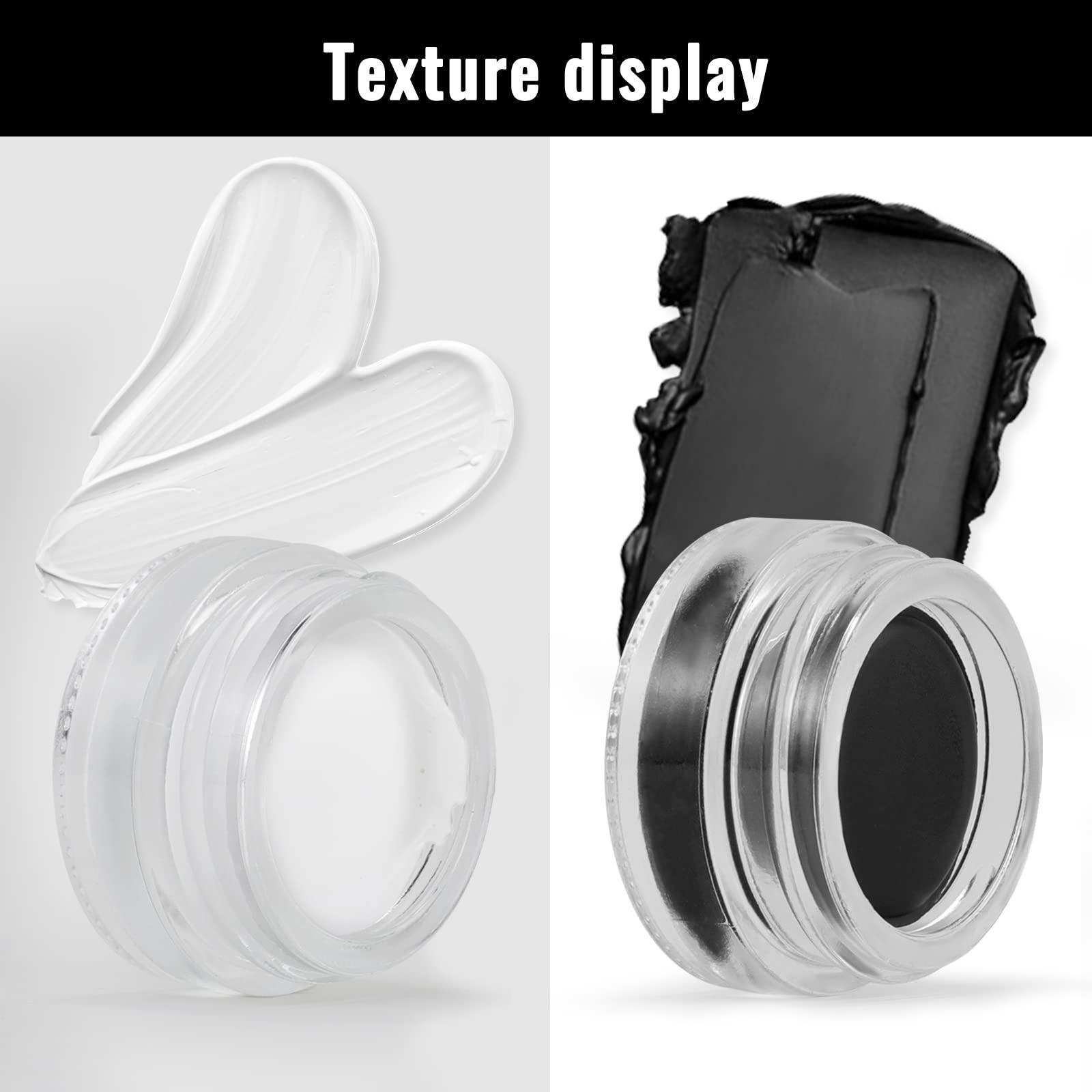 Erinde Erinde [2PCS] Waterproof Gel Eyeliner Set, Long Lasting Cream Eyeliner Gel, High-Intensity Pigments Smudge-Proof Eye Liner Makeup, Water-Resistant Eyeliner with 4PCS Eyeliner Brushes (Balck & White)