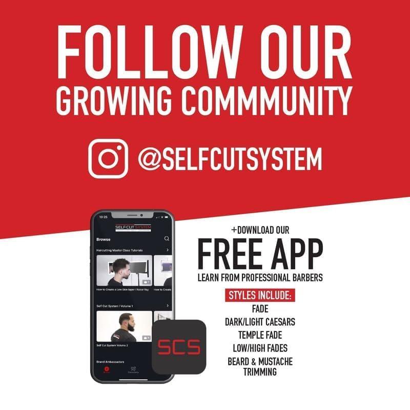 Self-Cut System Self-Cut System - 3 Way Mirror with Lights - Three Way Mirror for Self Hair Cutting - Over The Door Mirror - Trifold Mirror - 360 Mirror - Barber Mirror - Self Haircut Mirror (Travel 3.0 LED)