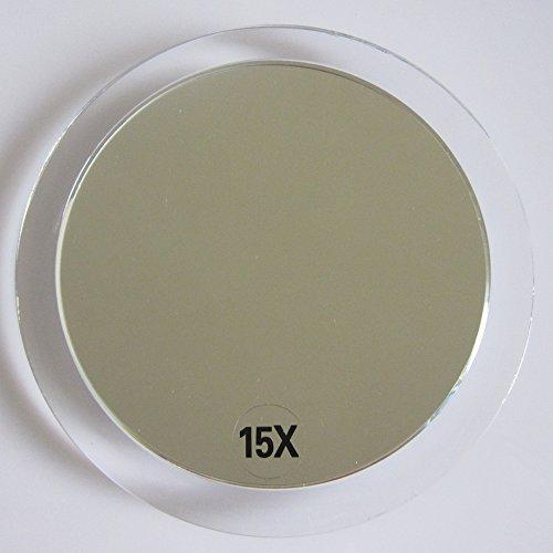 SANTOO SANTOO 15X Magnifying Mirror - with 3 Mounting Suction Cups - Used for Precise Makeup - Eyebrows/Tweezing - Blackhead/Blemish Removal - Bathroom/Travel Makeup Mirror - 6 Inch Round (Rose Gold)