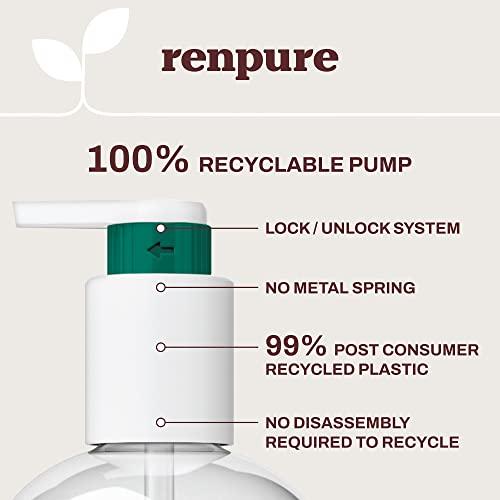RENPURE Renpure Plant Based Biotin and Collagen Thickening Volume Shampoo - Leaves Hair Looking Luscious - Rids Hair of Grime - Gentle Formula - Paraben Free - Recyclable, Pump Bottle Design - 24 fl oz