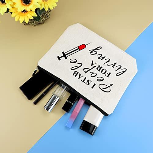 Mikela Funny Nurse Gift Nurse Life Gift Makeup Bag RN Nurses Practitioner Gift Cosmetic Bag Nursing Graduation Gift Nurse Week Day Gift Nurses Appreciation Gift Birthday Gift Travel Toiletry Pouch