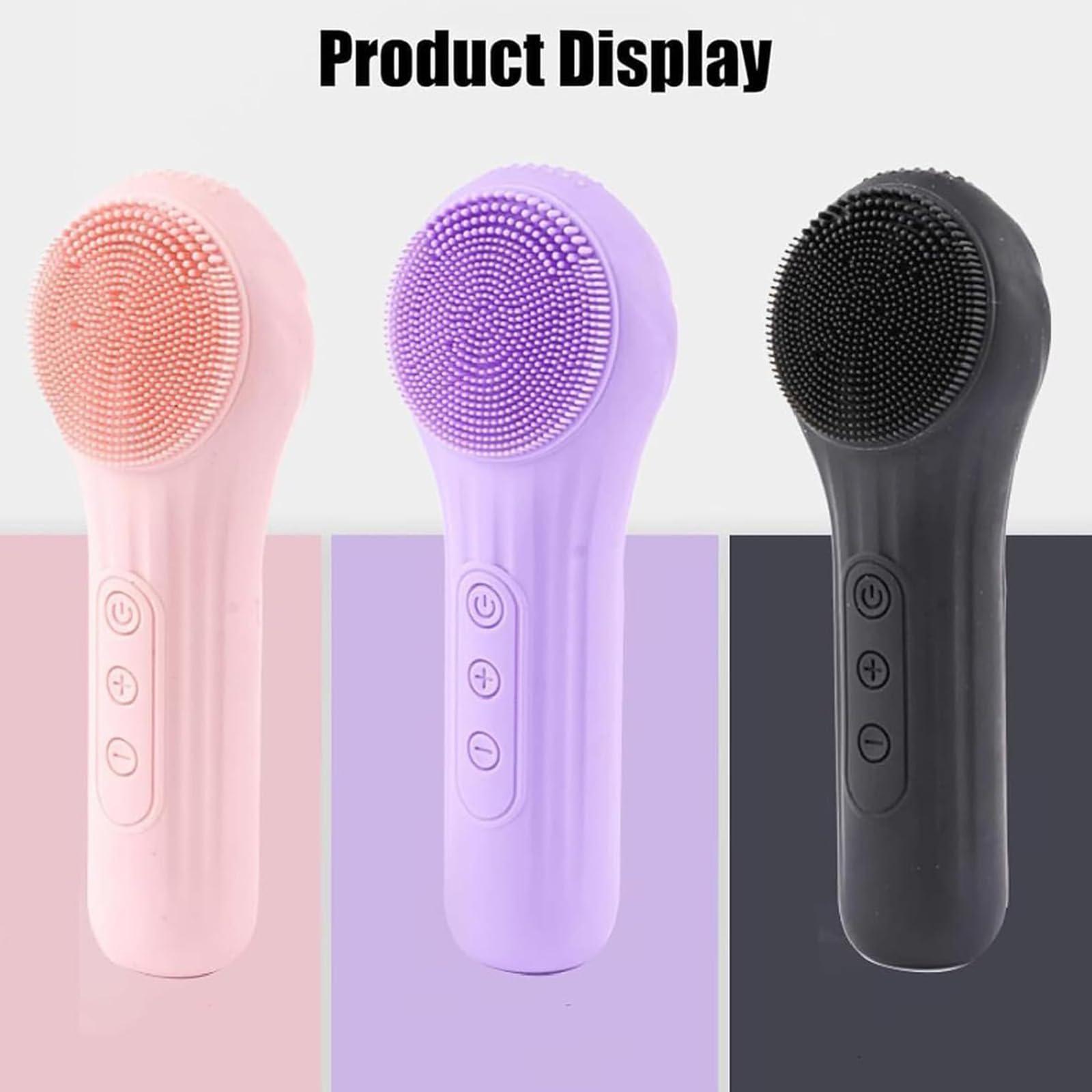 Generic Lumiglow Facial Cleanser, Lumiglow Electric Face Scrubber, Electric Facial Cleansing Brush, Waterproof And Rechargeable Silicone Face Scrubber, Facial Brushes for Cleaning (2pcs,Pink)