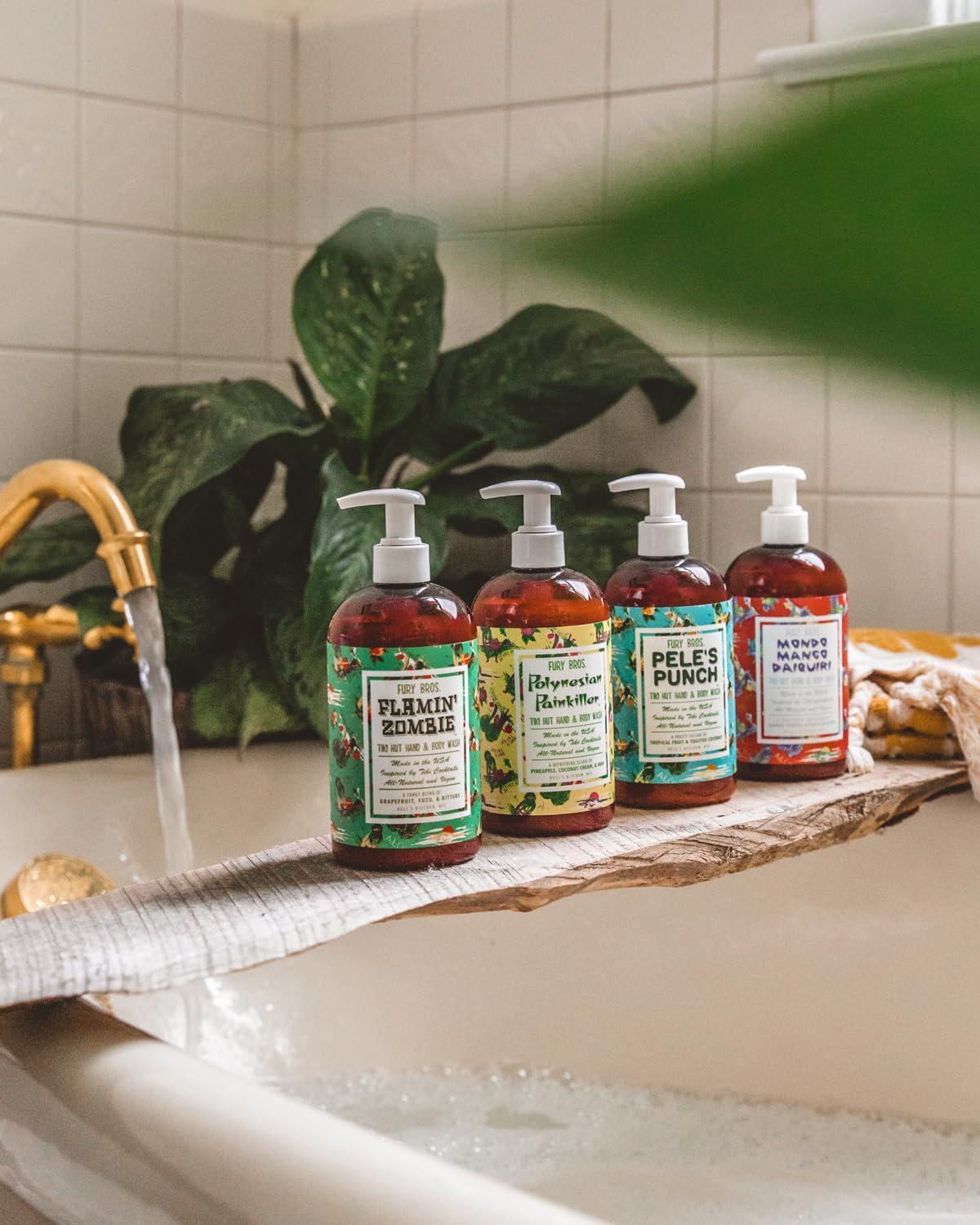 Fury Bros. FURY BROS. Tiki Hut Hand & Body Wash Mondo Mango Daiquiri | Mango Papaya & Peach Blossom | Natural Ingredients | Made in USA | Inspired by Tiki Cocktail Recipes | Cruelty-Free | 16 oz