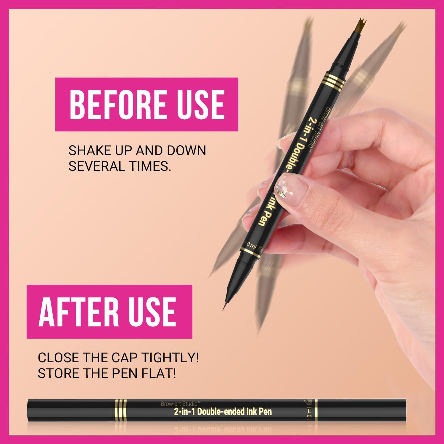 iMethod iMethod Microblading Eyebrow Pencil - Brow Pencil 2-in-1 Dual-Ended Eyebrow Pen with 3-Prong Micro-Fork-Tip Applicator & Precise Brush-Tip Creates Natural-Looking Brows, Stay on All Day, Brown