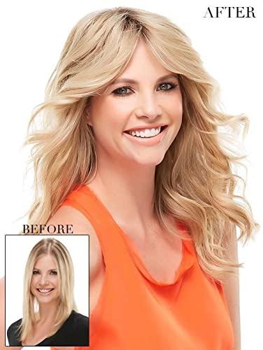EasiHair EasiPart XL 12 Inch Topper Remy Human Hair Monofilament Base Hand Tied Easihair 6/33