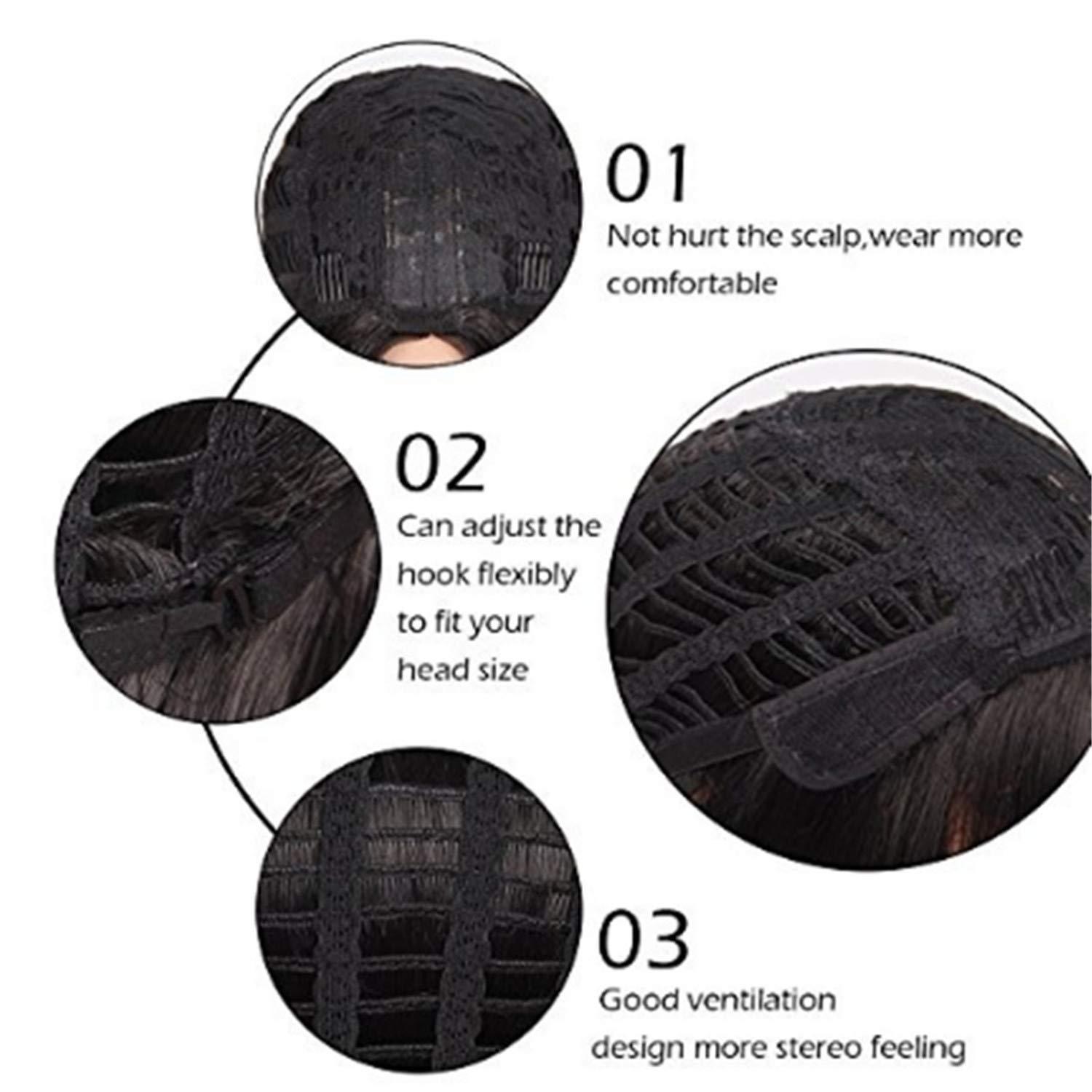 Andongnywell-Wig Andongnywell Curly Brown Wig Loose Curly Wavy Wigs Synthetic Wigs Heat Resistant Synthetic Hair Wigs (Brown,One Size,)