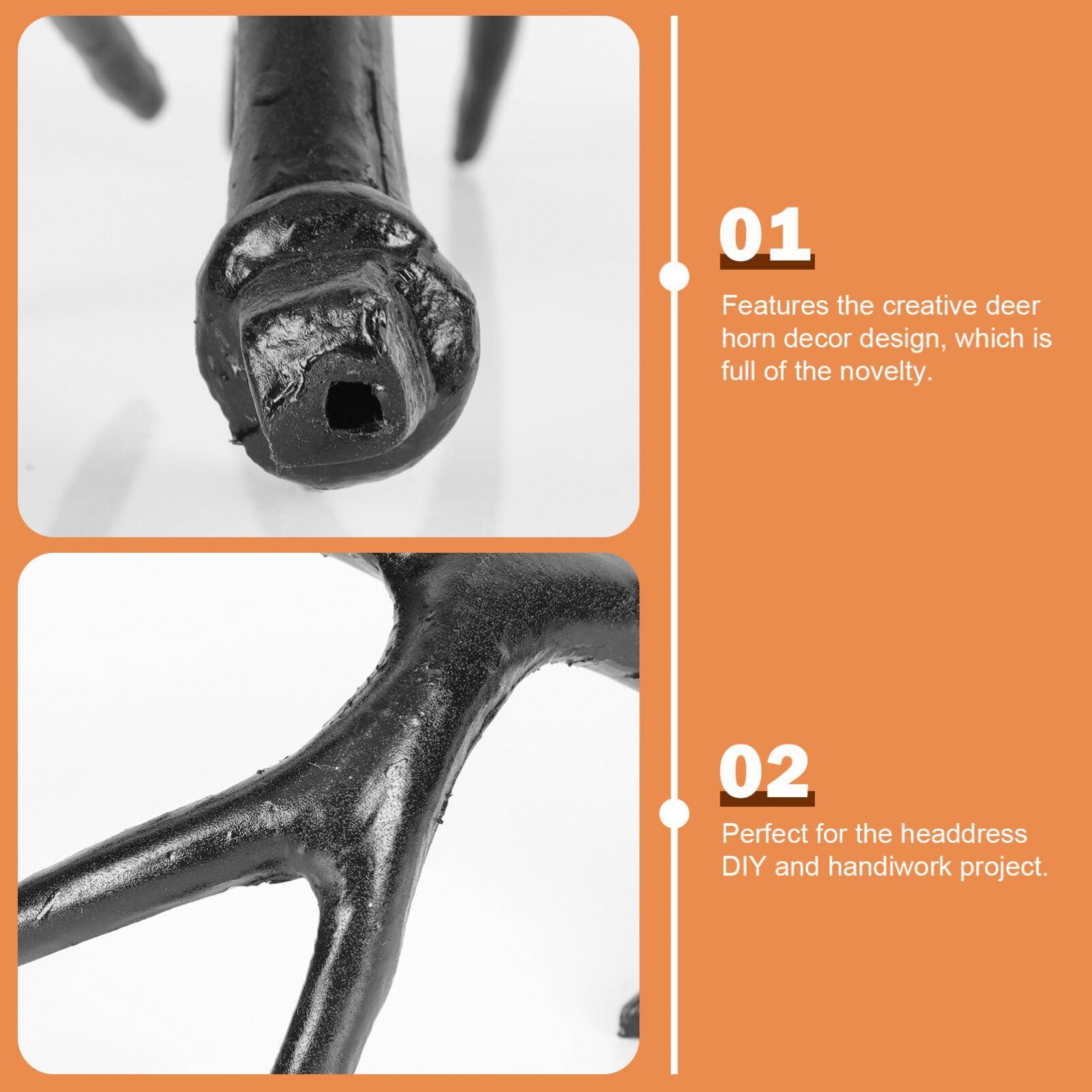 SEWACC SEWACC 1 Pair Plastic Deer Antlers Branch Artificial Deer Antlers Headband Fake Reindeer Antlers Headdress Deer Hair Hoop Costume Halloween Cosplay Prop