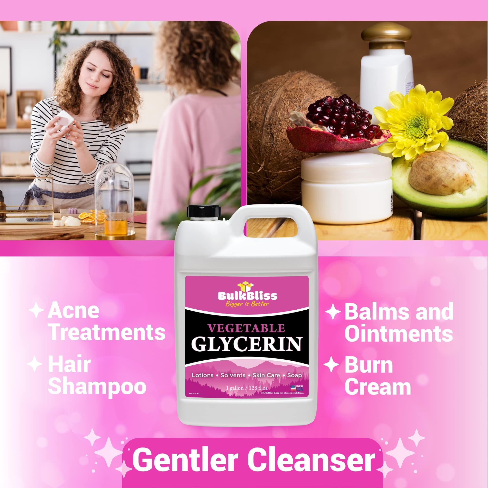 BulkBliss BulkBliss Vegetable Glycerine Food Grade, Non-GMO for Skin, Crafts - 1 Quart Glycerin Liquid (32oz)