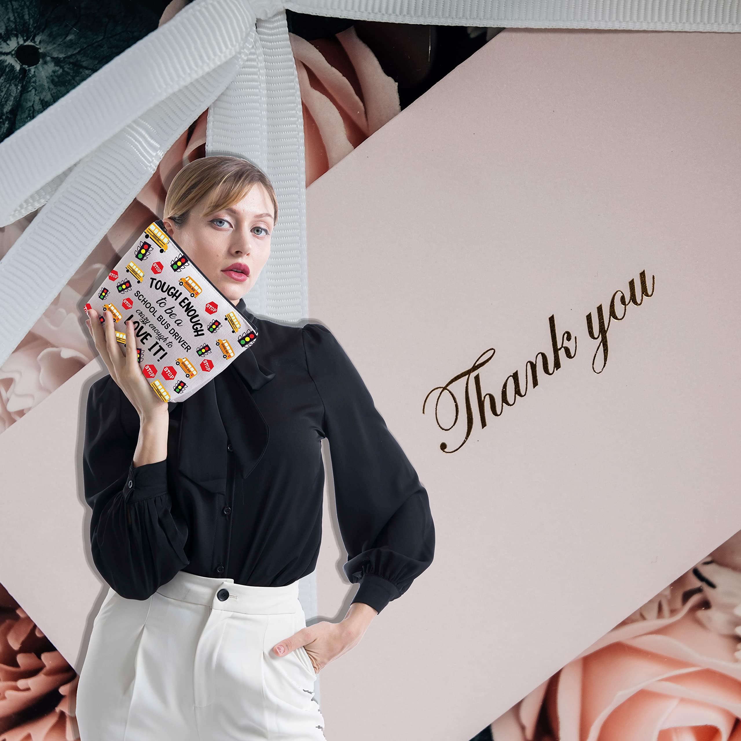 FOTAP FOTAP Bus Driver Gift Bus Driver Makeup Bag Bus Driver Appreciation Cosmetic Bag Transportation Gift Back to Sc-h-o-ol Gift (TOUGH DRIVER)