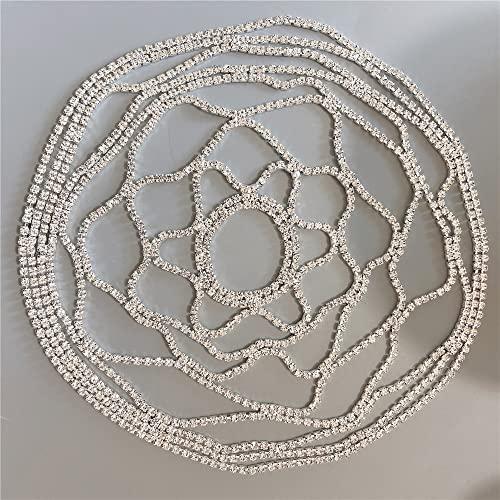 Xerling Xerling Rhinestones Tassel Cap Headpiece 1920s Flapper Head Chain Bridal Hair Accessories Silver Crystal Cleopatra Head Jewelry for Women (Type C Silver)