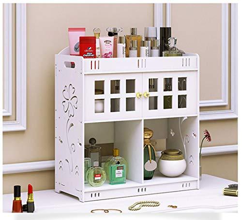B O B O DIY PVC Wood Plastic Board Makeup Storage Display Box Jewelry Cosmetics Storage Organizer(White B)