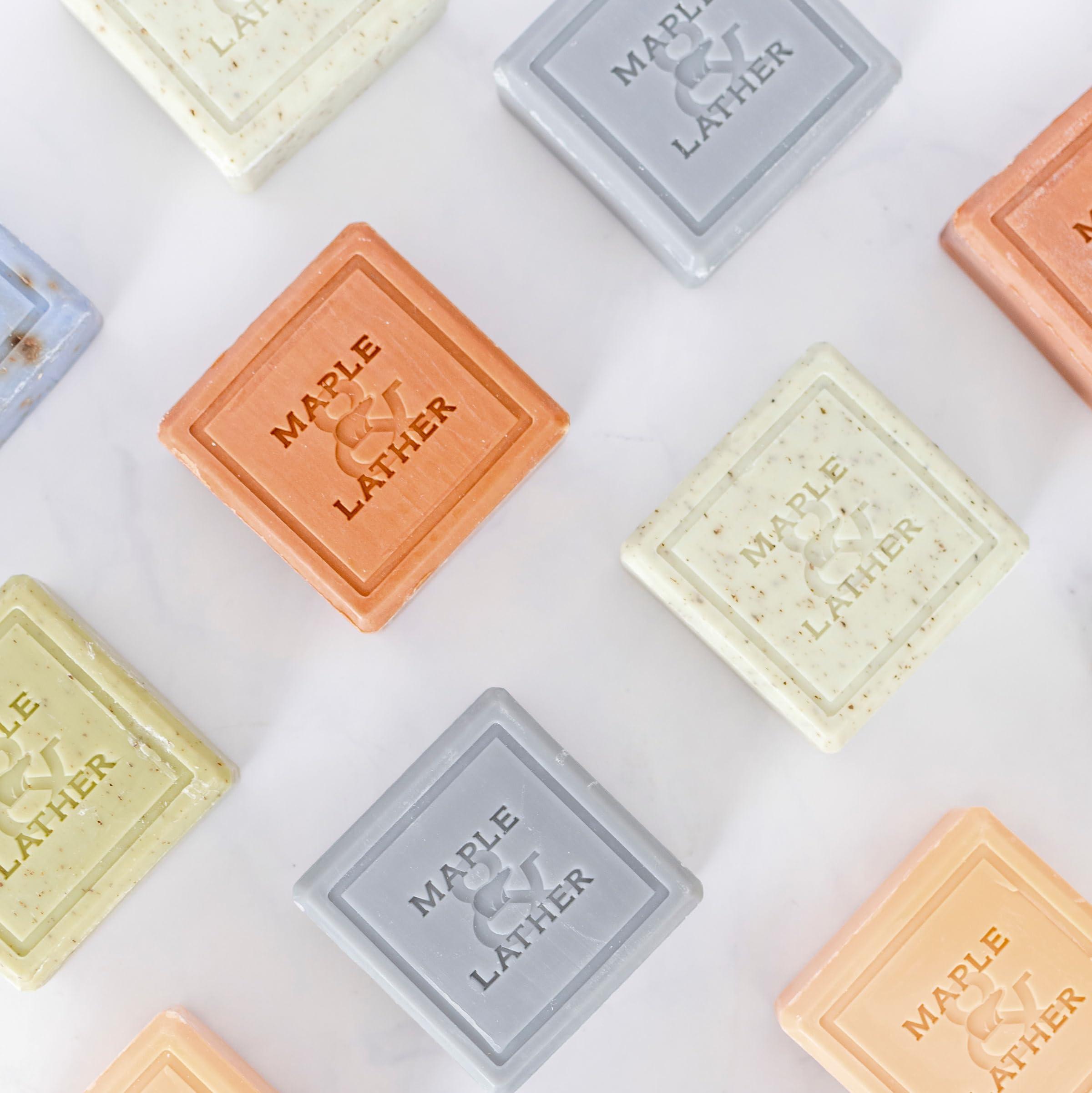 Maple and Lather Maple & Lather Triple Milled Bar Soap with Shea Butter, Lemon Verbena Scent, Long-Lasting, Exfoliating, Moisturing, Sustainably Sourced, 209g - Made in Provence, France