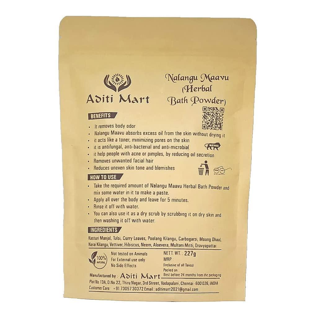 Buffo Organic Nalangu Maavu/Ubtan Face Pack/Herbal Bath Powder/Sunnipindi for Women and Babies (227 GMS X2 Packs)