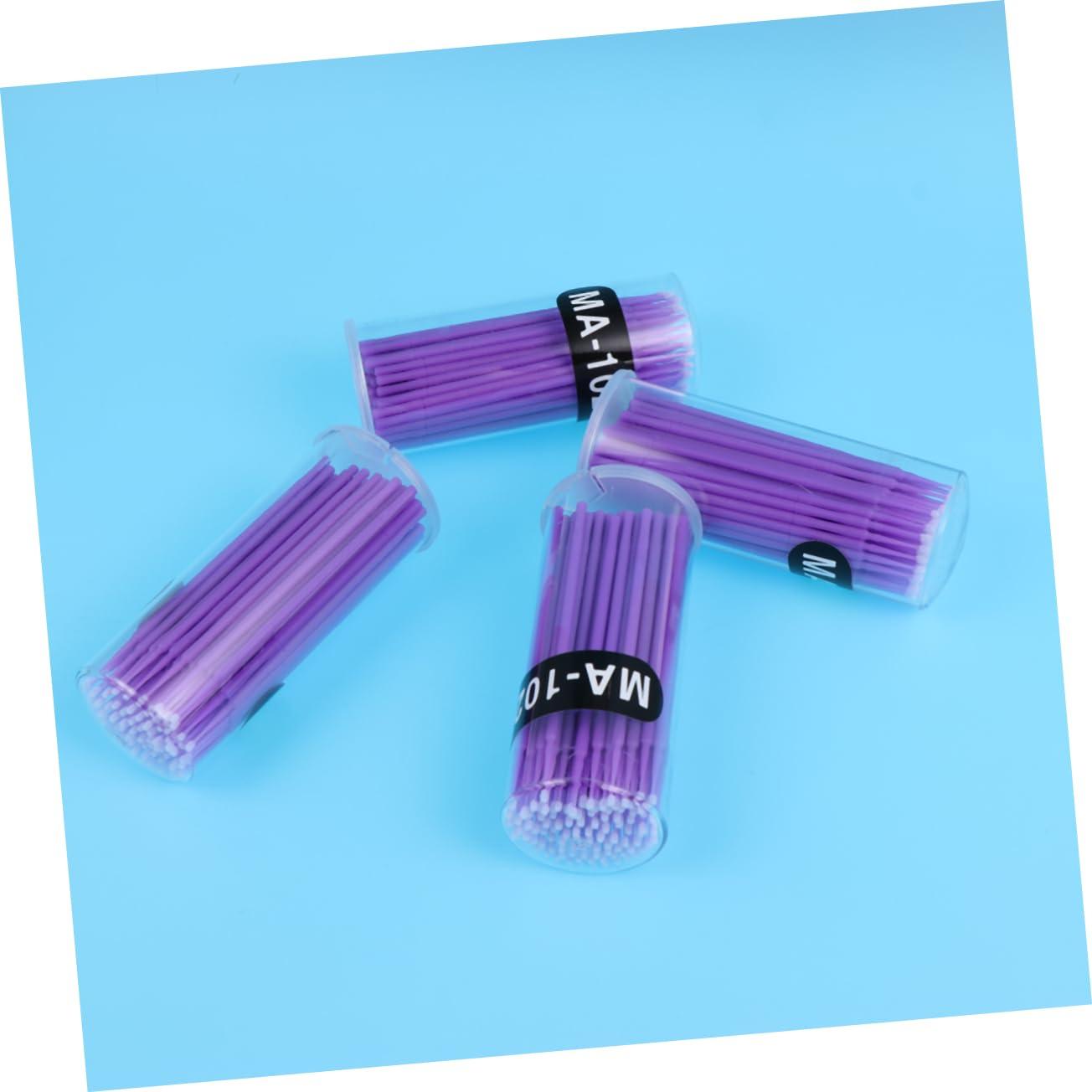 Outanaya Outanaya 400pcs Micro Applicator Brush Disposable Makeup Tools Miniature Painting Brushes Excellent Makeup Tools Facial Tools Gel Kit Remover Eyelash Swabs Eyelash Extension Swabs Purple