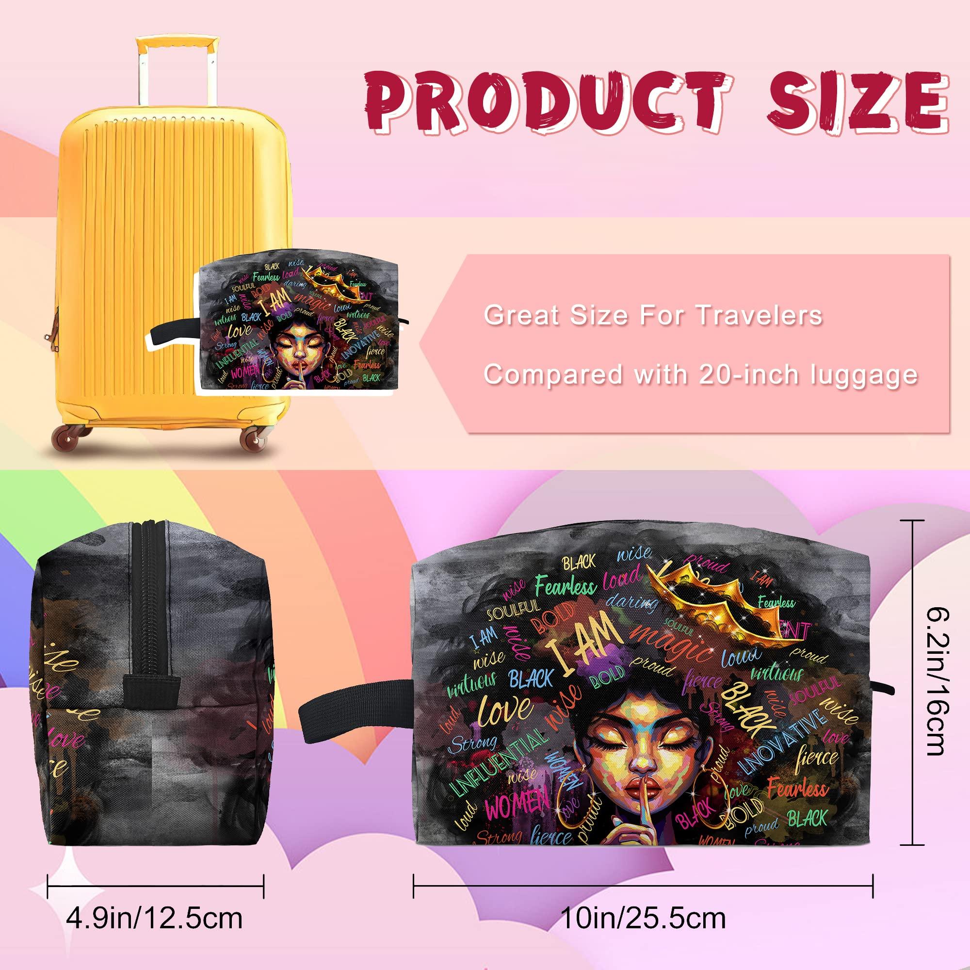 Fzryhaika Fzryhaika African American Makeup Bag, Black Women Cute Cosmetic Bag Waterproof Travel Toiletry Bag Organizer for Accessories (Style-9, One Size)