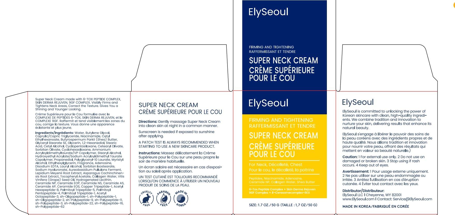 ElySeoul ElySeoul Korean Neck Cream for Firming & Tightening: Neck & Chest Anti-Aging Treatment for Crepey Sagging Skin & Wrinkles - Women & Men Turkey Neck Perfecting, 1.7 oz