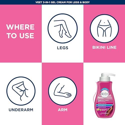 Veet Veet Gel Hair Remover Cream, Sensitive Formula, 13.5 oz (Pack of 8)